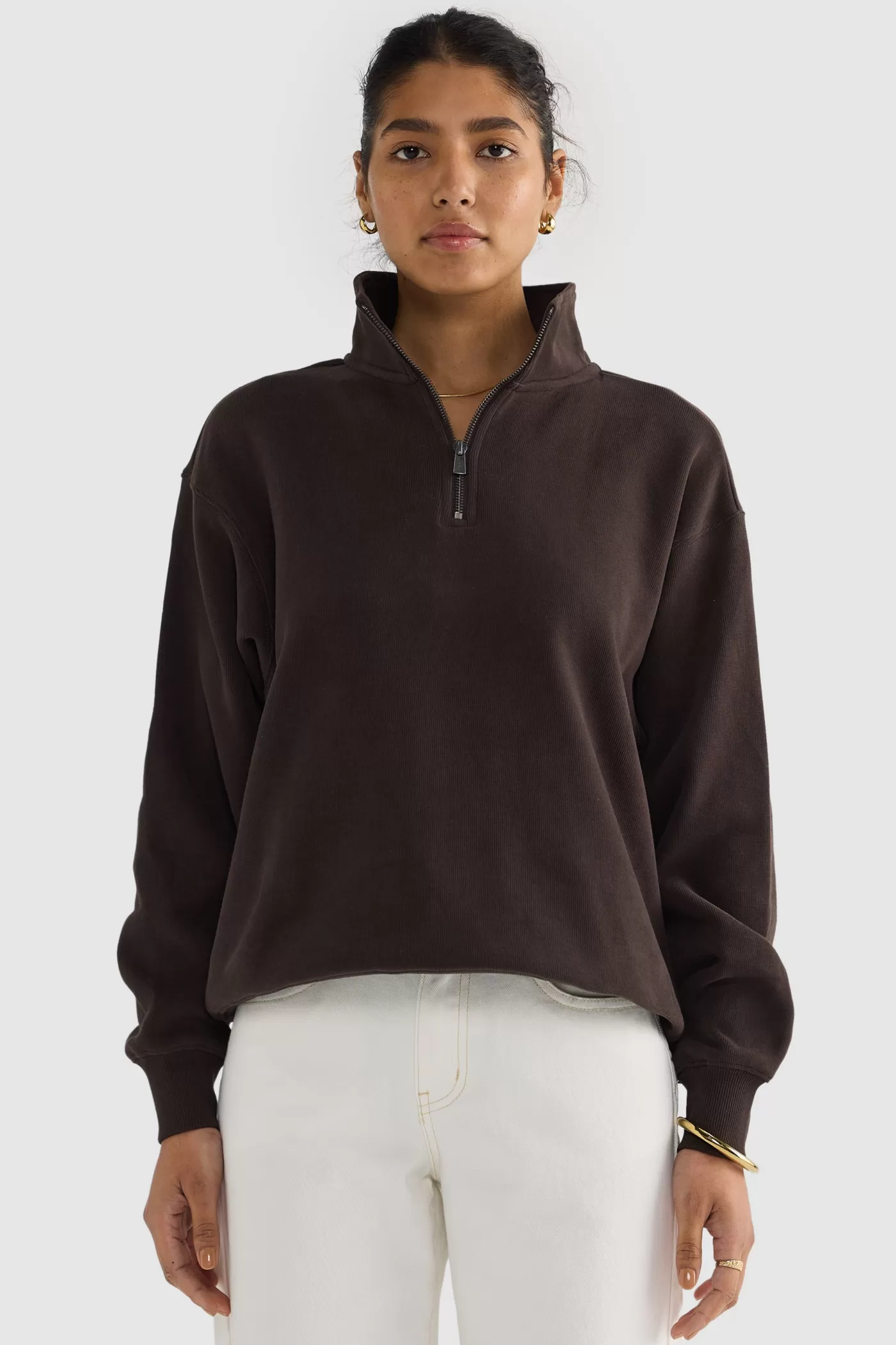 Ava Ribbed Quarter Zip ^ORTC Clothing Co Online