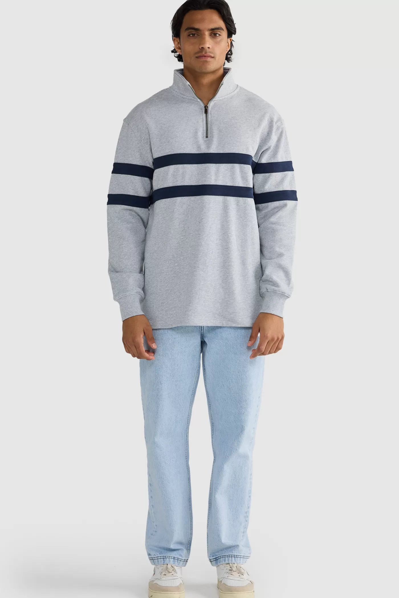 Collegiate Stripe Quarter Zip ^ORTC Clothing Co Hot