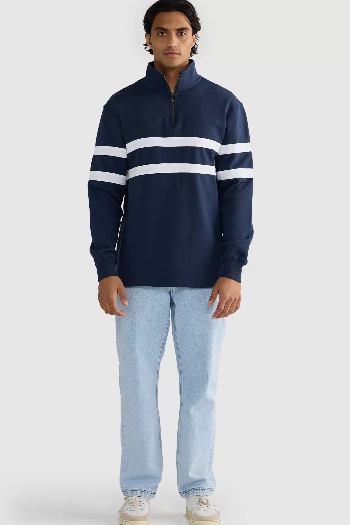 Collegiate Stripe Quarter Zip ^ORTC Clothing Co Best Sale