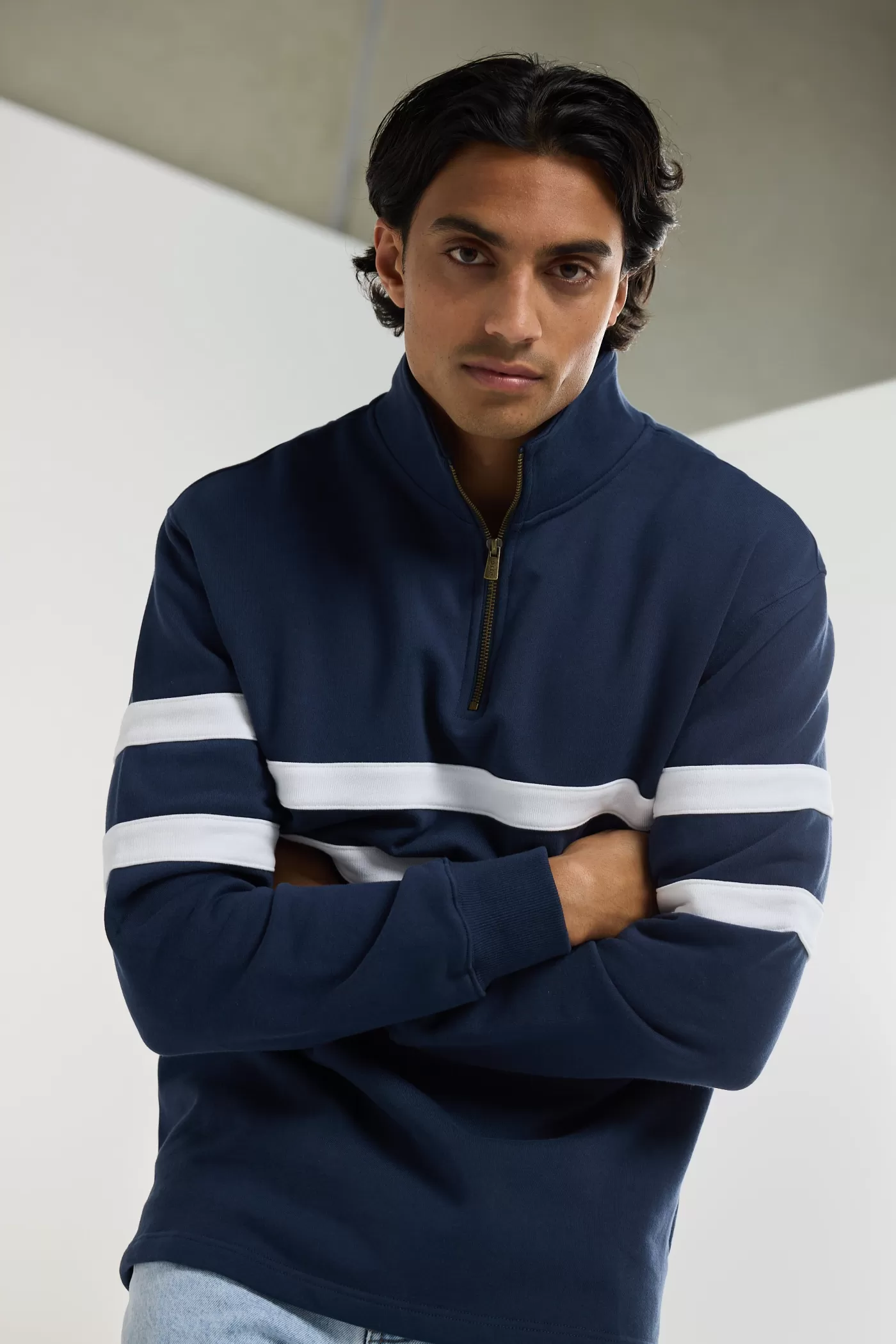 Collegiate Stripe Quarter Zip ^ORTC Clothing Co Best Sale