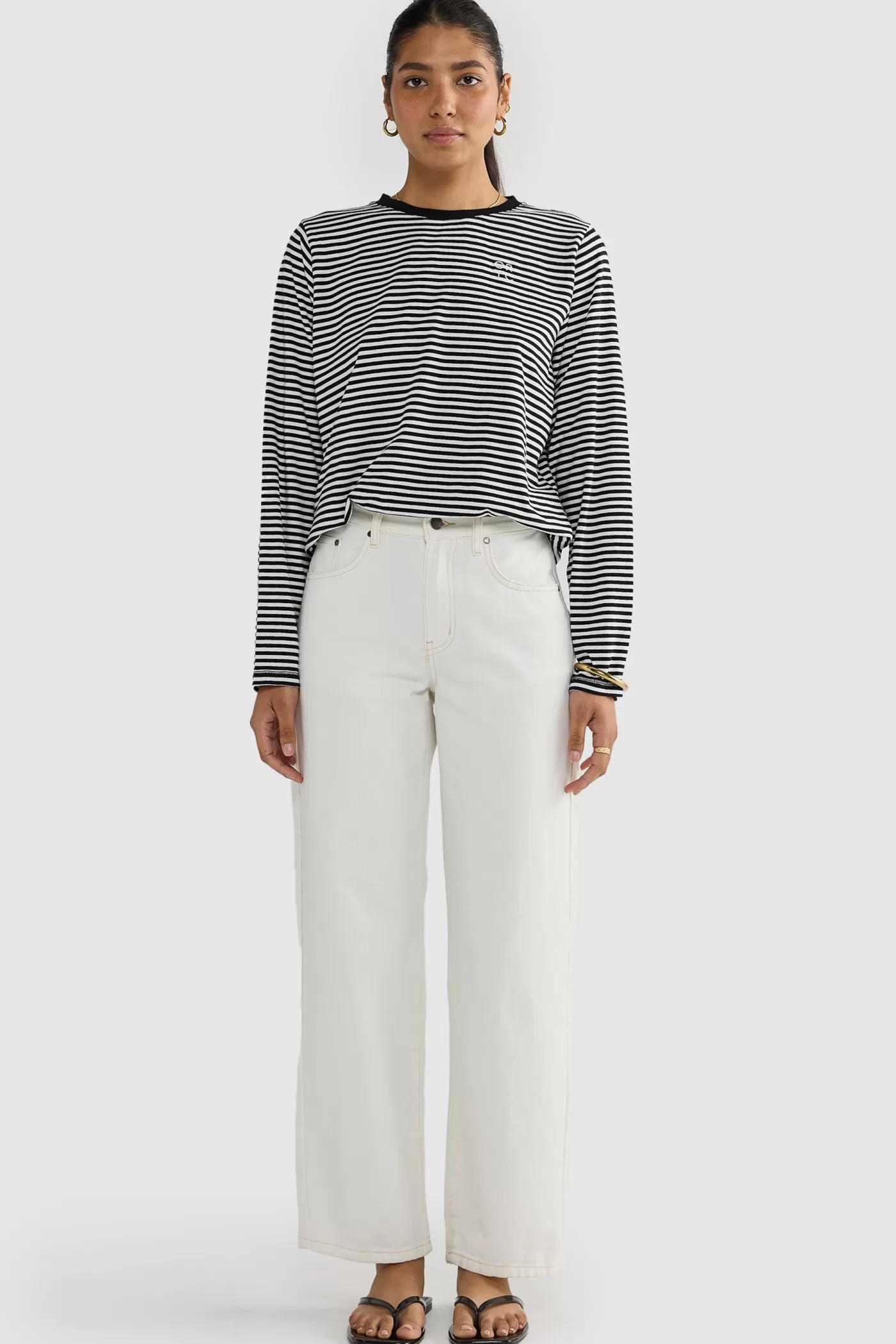 Darla Long Sleeve Stripe T Shirt ^ORTC Clothing Co Outlet