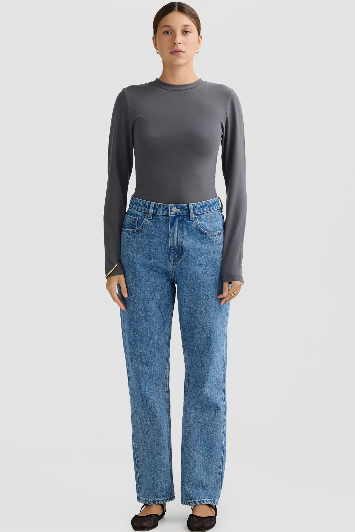 Evie Long Sleeve Fitted T Shirt ^ORTC Clothing Co Sale