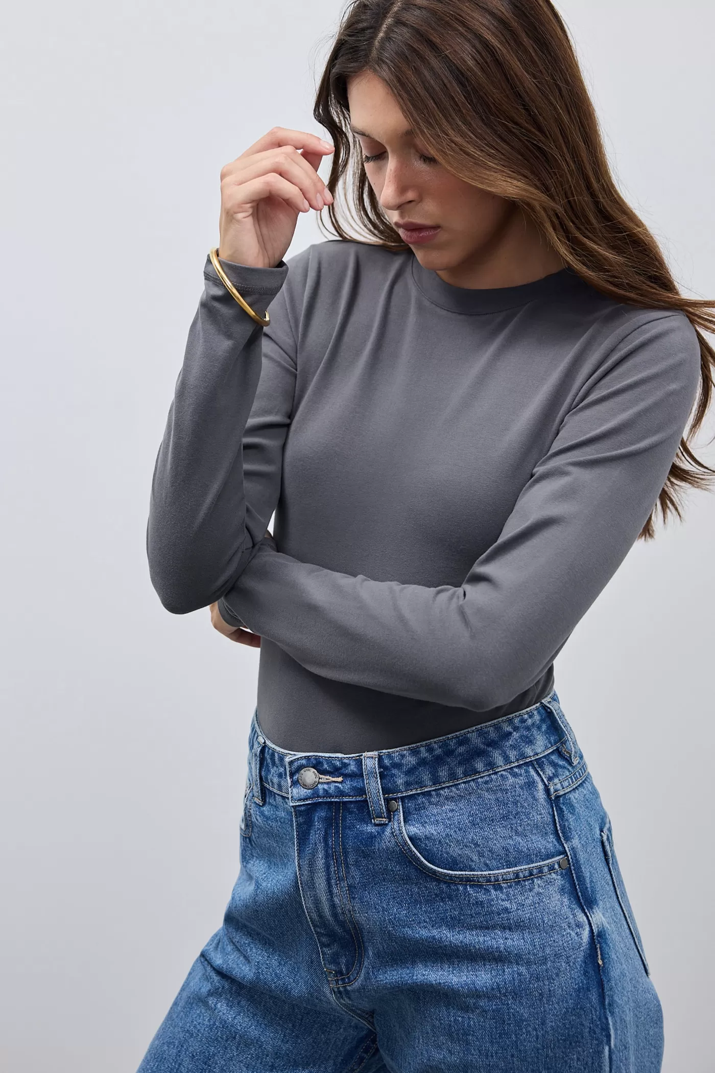 Evie Long Sleeve Fitted T Shirt ^ORTC Clothing Co Sale