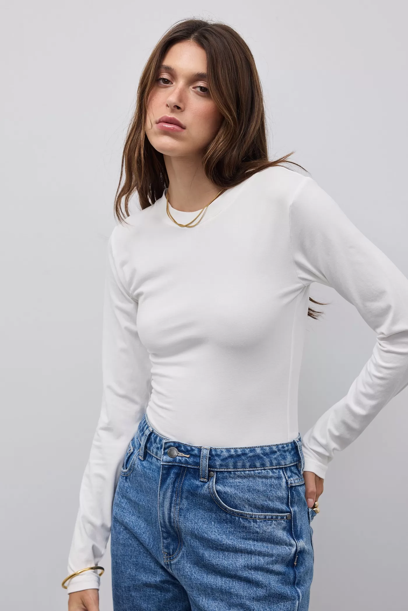 Evie Long Sleeve Fitted T Shirt ^ORTC Clothing Co Best Sale