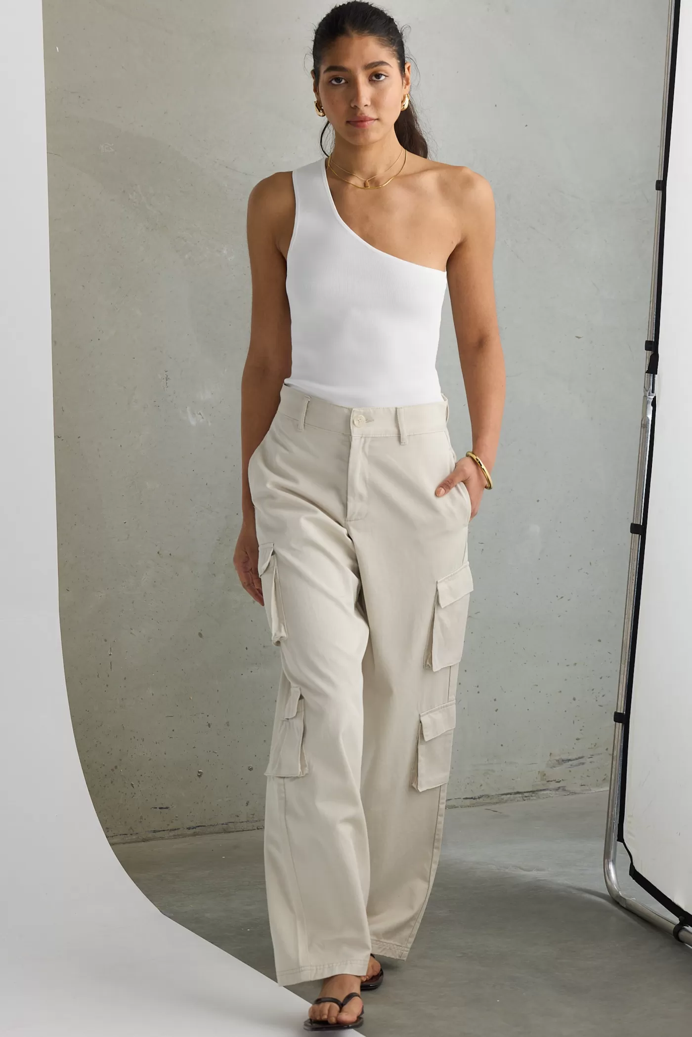 Hadley One Shoulder Knit Top White^ORTC Clothing Co Clearance