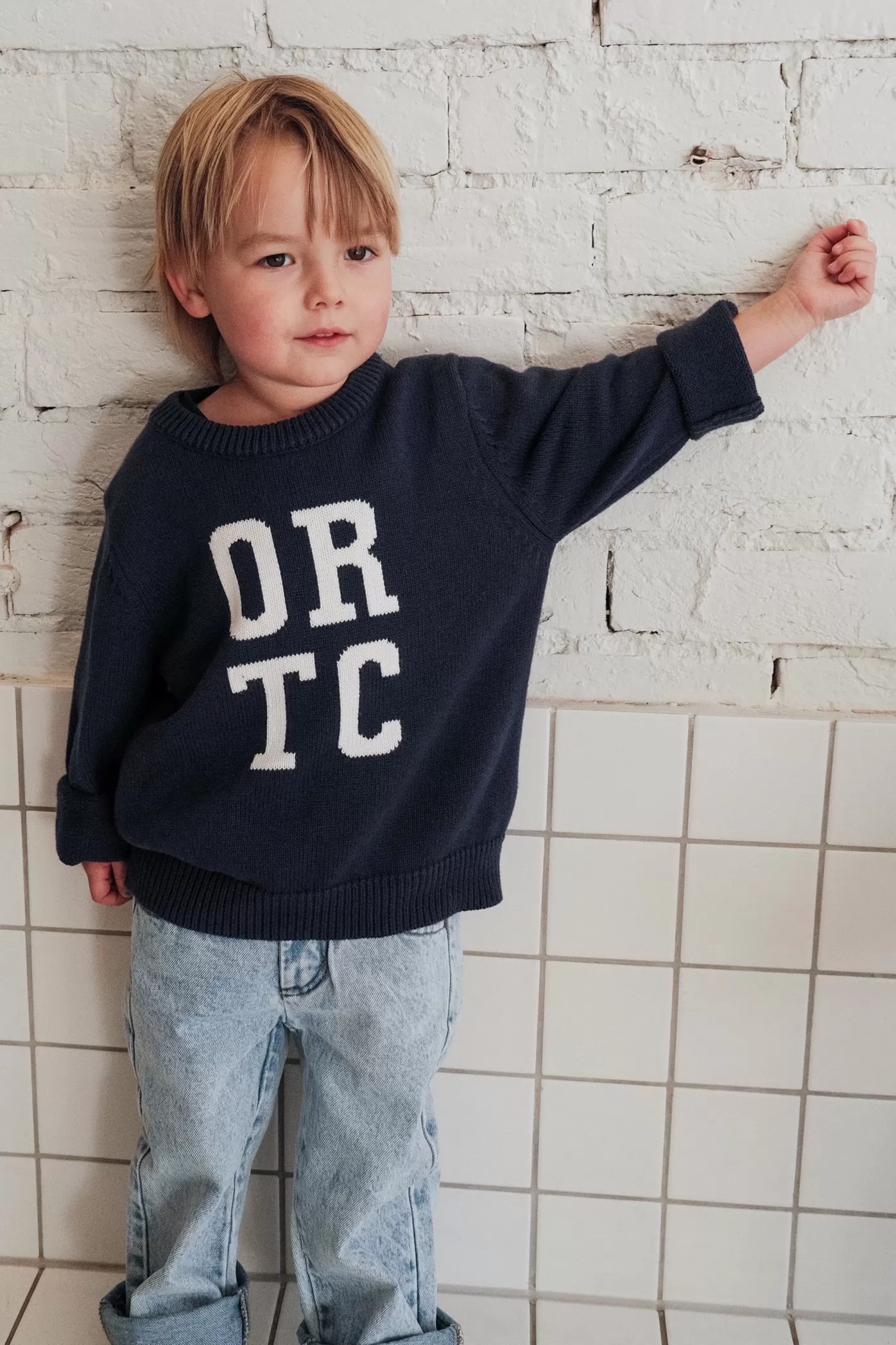 Jnr Original Logo Knit Crew ^ORTC Clothing Co Cheap
