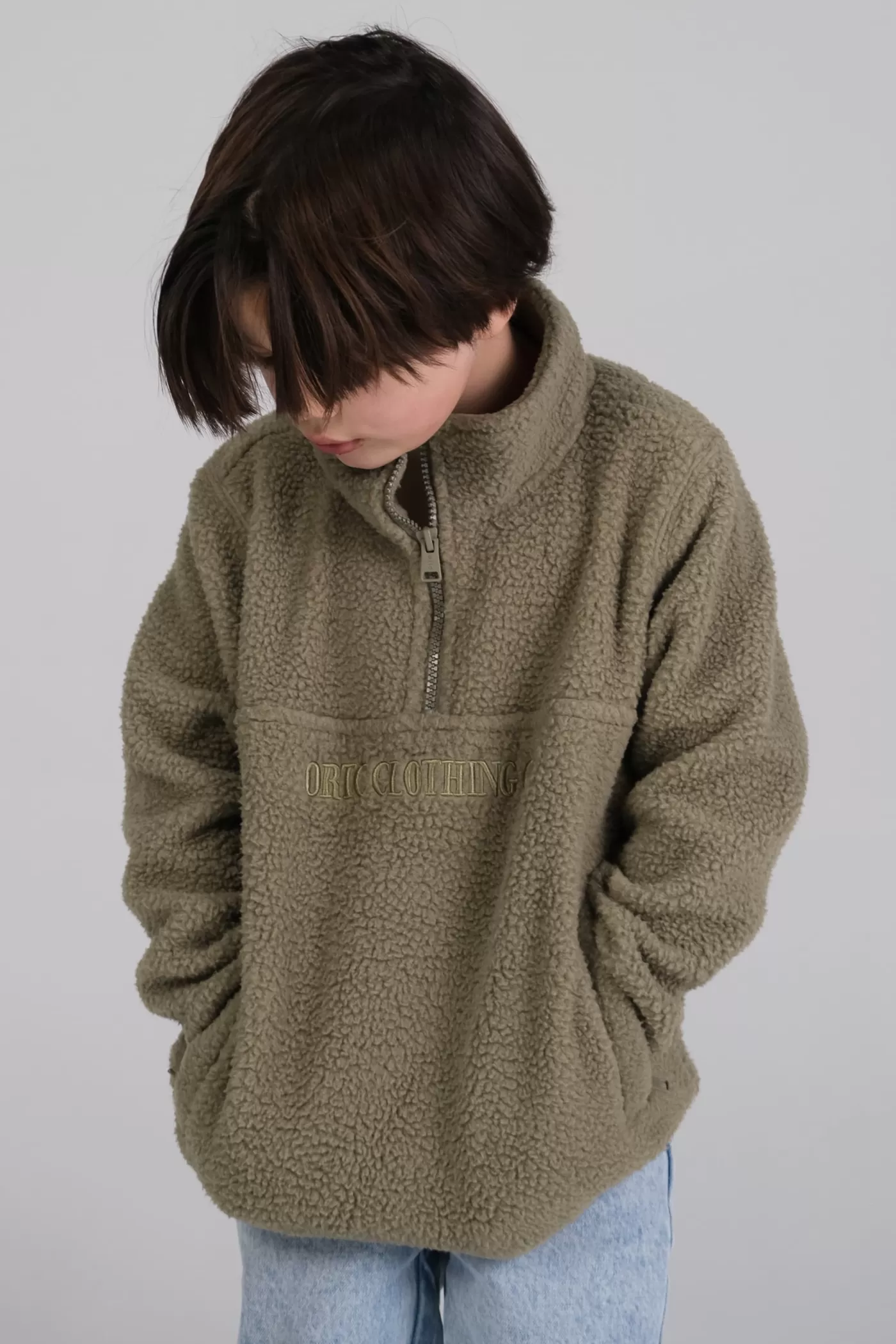 Jnr Sherpa Fleece Logo Quarter Zip ^ORTC Clothing Co Shop