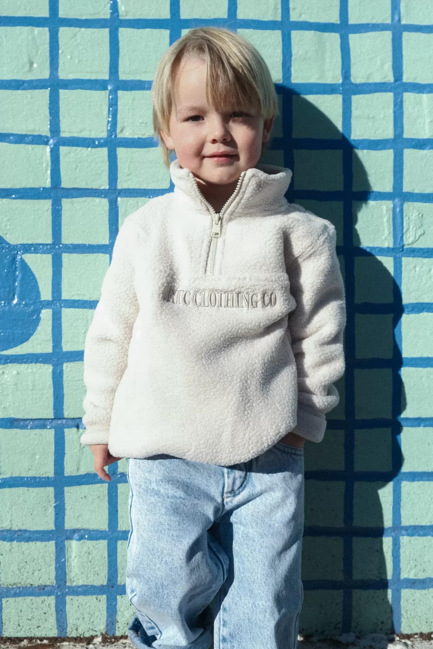 Jnr Sherpa Fleece Logo Quarter Zip ^ORTC Clothing Co Hot