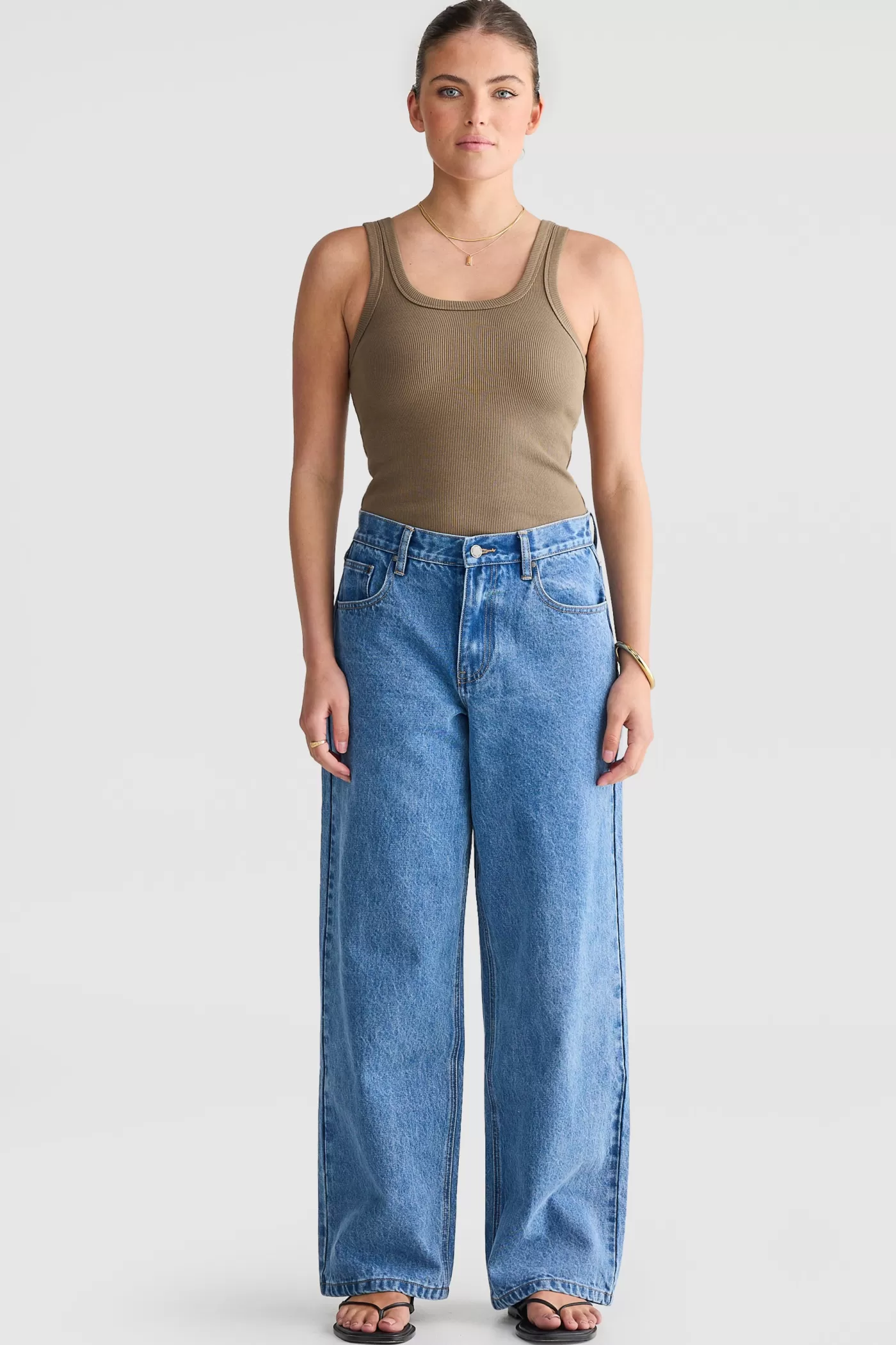 Lani Square Neck Rib Tank ^ORTC Clothing Co Discount
