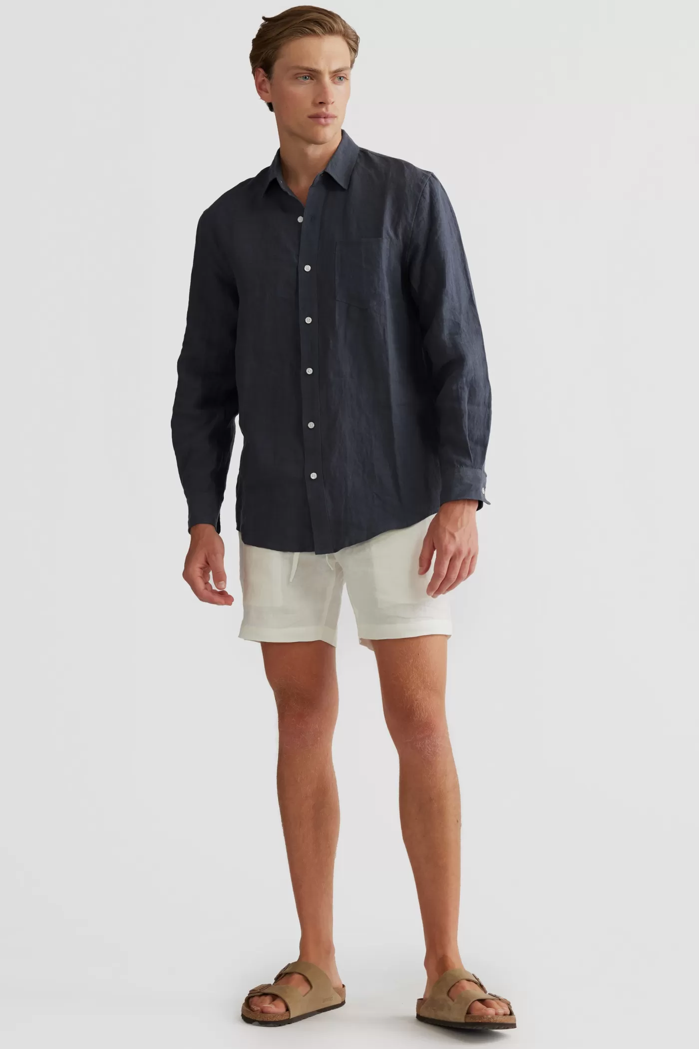 Linen Shirt Charcoal^ORTC Clothing Co Cheap