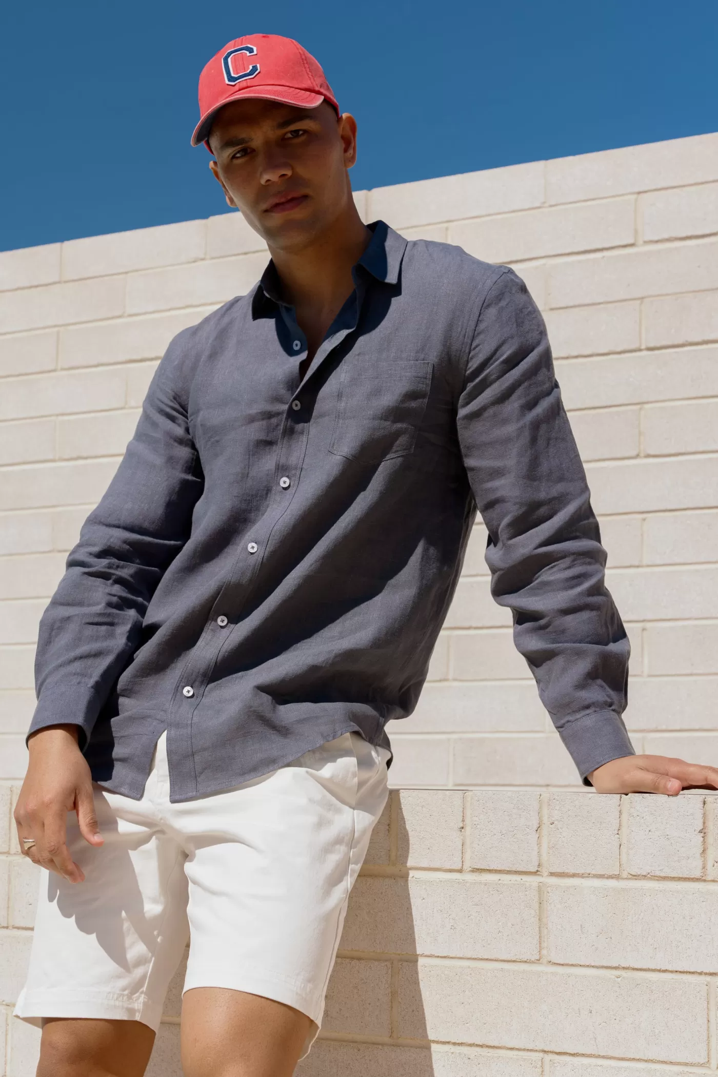 Linen Shirt Charcoal^ORTC Clothing Co Cheap