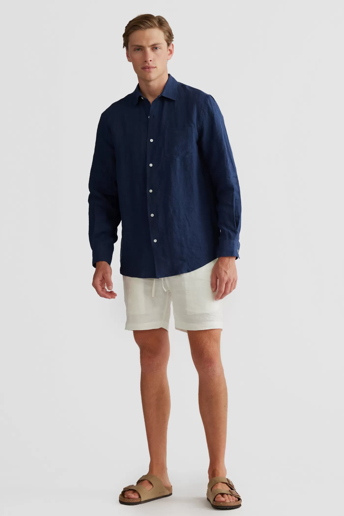 Linen Shirt Navy^ORTC Clothing Co Cheap