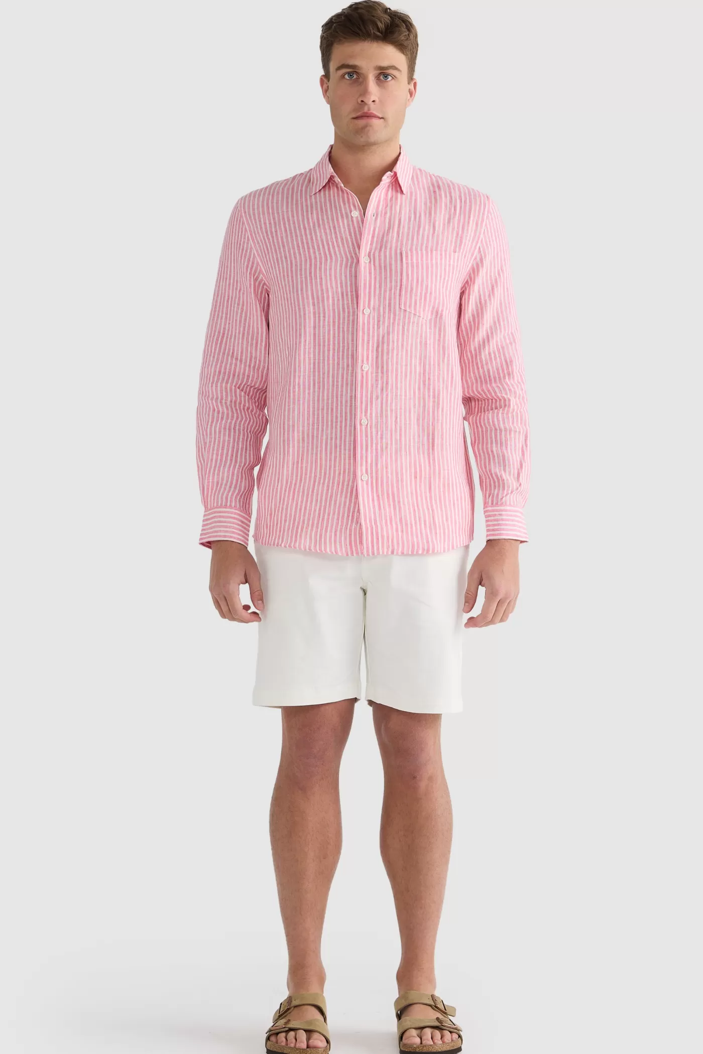 Linen Shirt And White Stripe^ORTC Clothing Co Shop