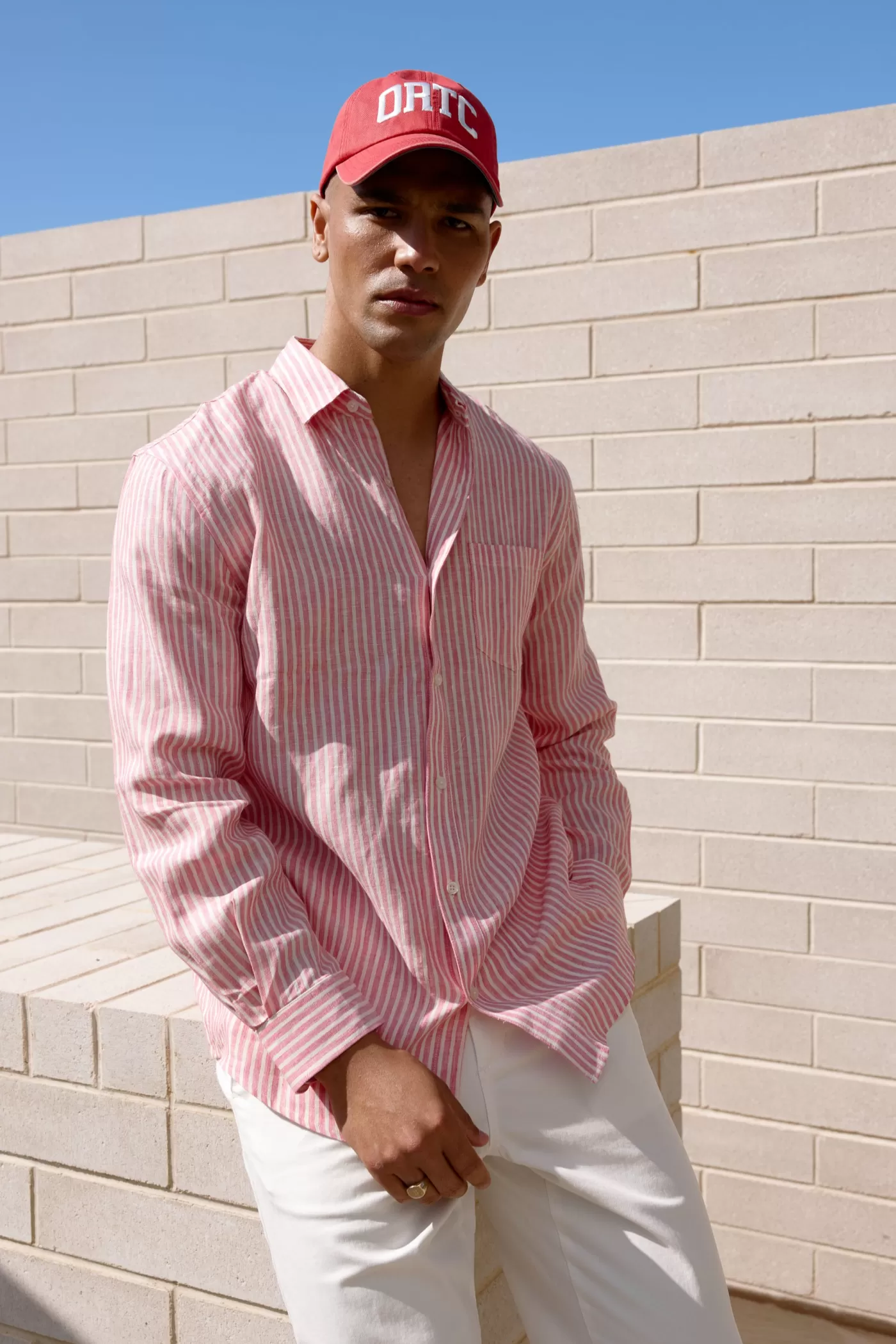 Linen Shirt And White Stripe^ORTC Clothing Co Shop