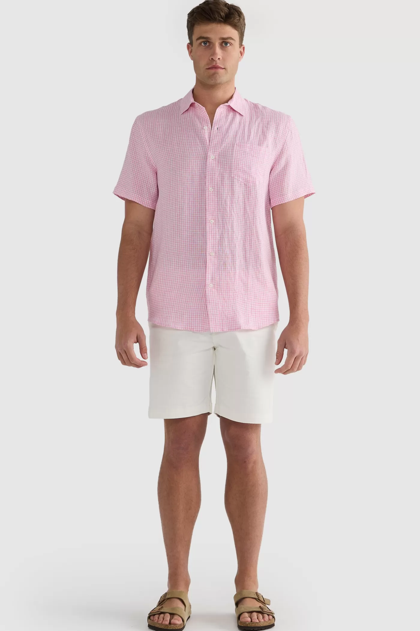 Linen Shirt Short Sleeve Check^ORTC Clothing Co New