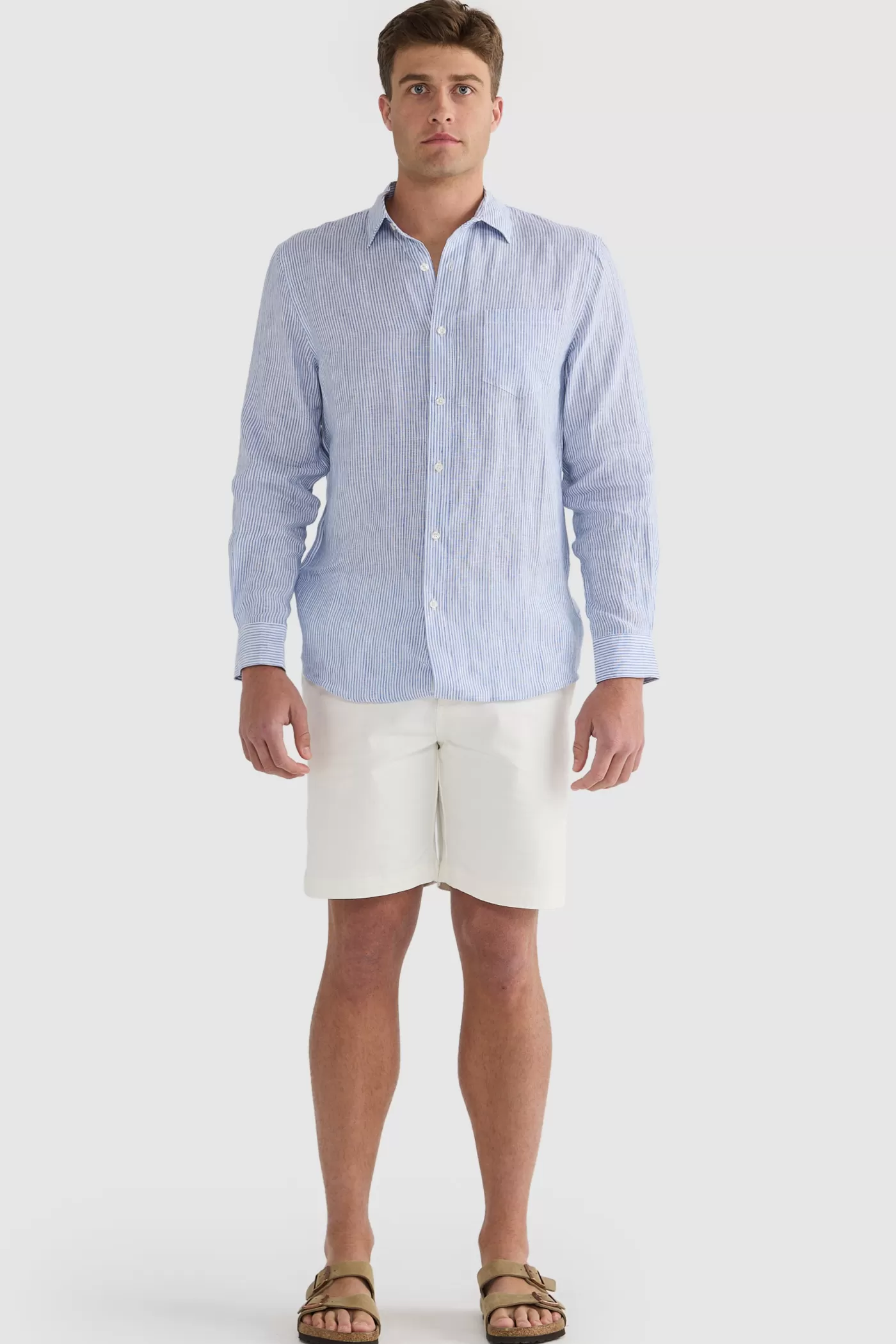Linen Shirt Thin Stripe ^ORTC Clothing Co Cheap