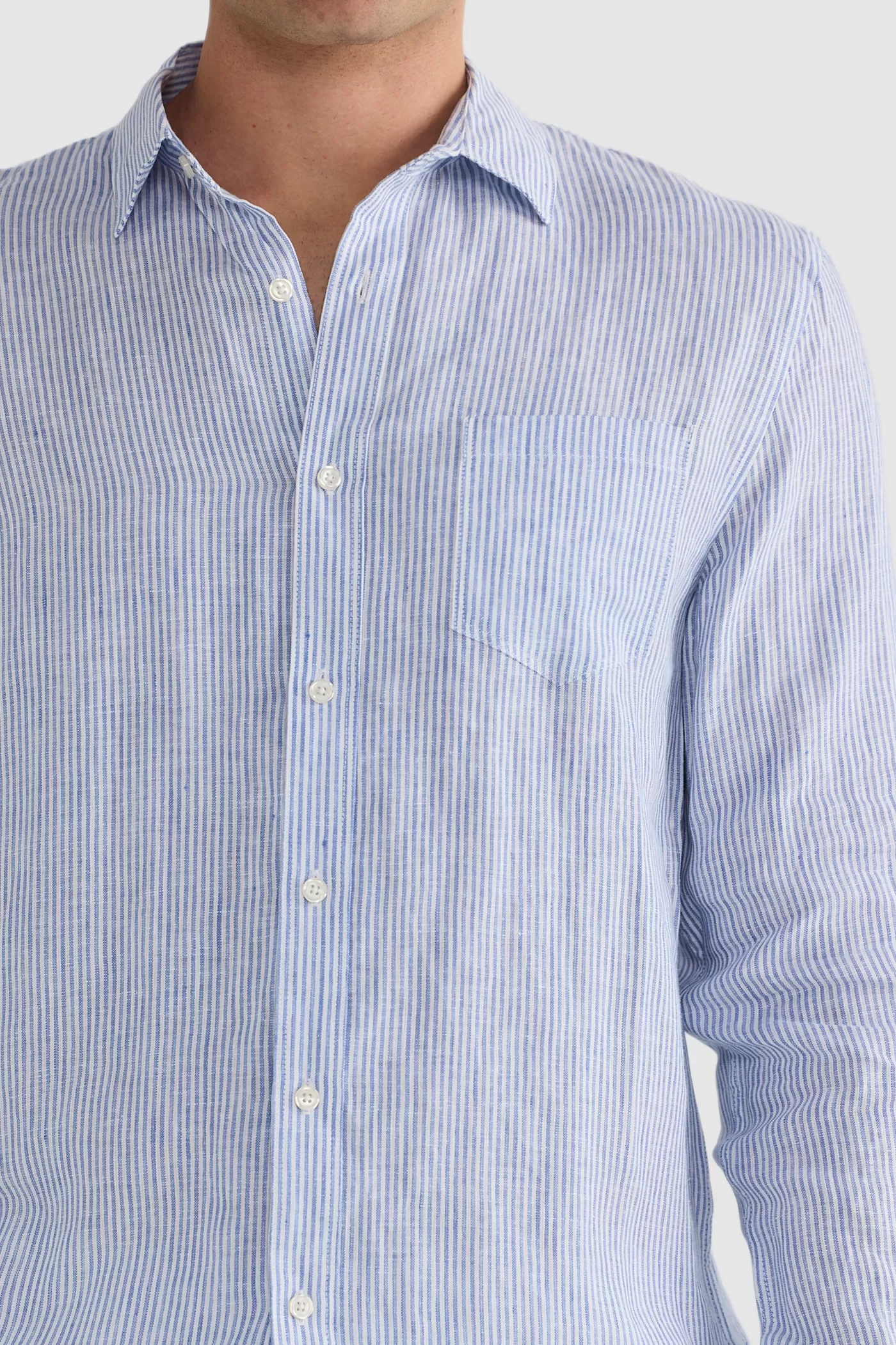 Linen Shirt Thin Stripe ^ORTC Clothing Co Cheap