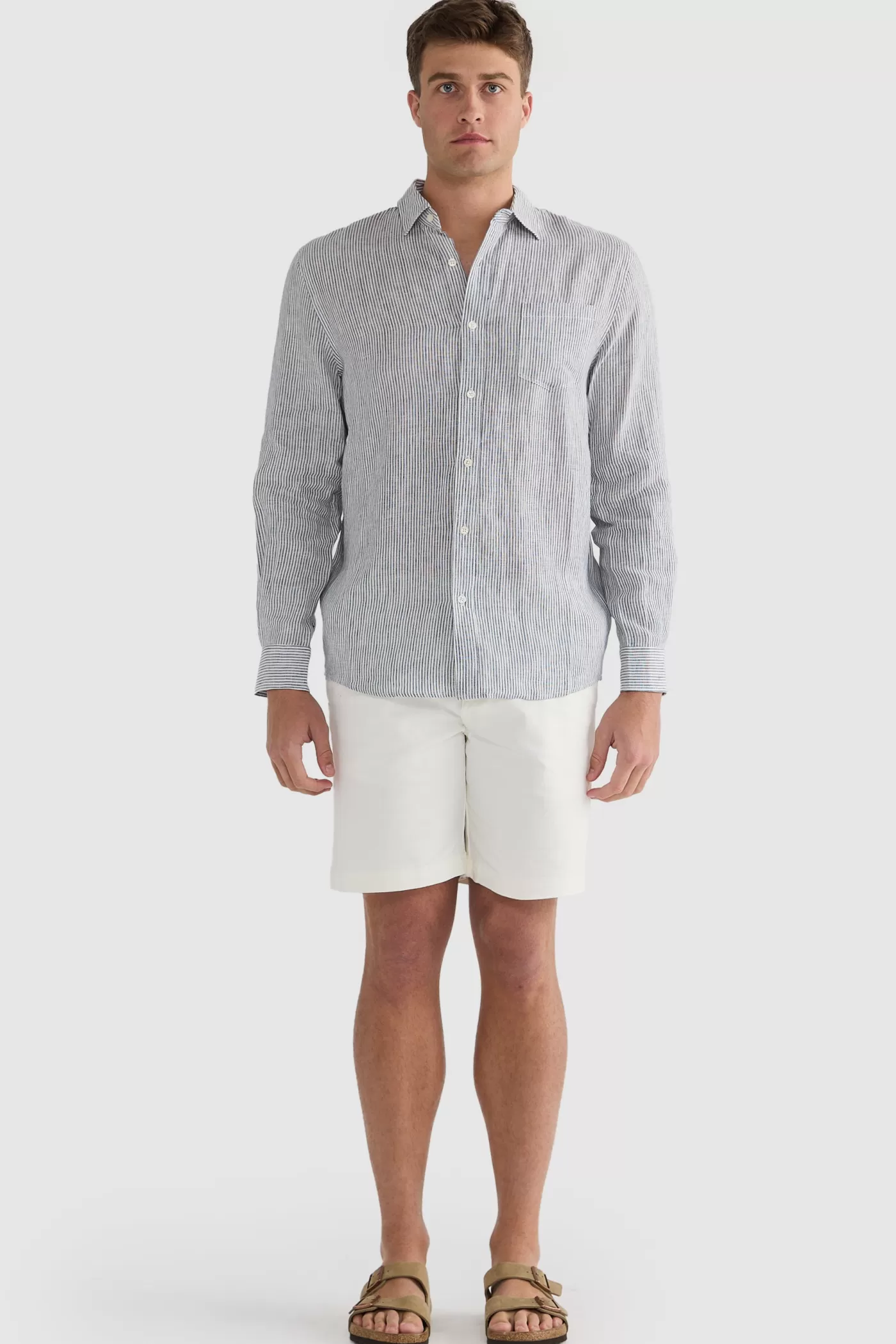 Linen Shirt Thin Stripe ^ORTC Clothing Co Hot