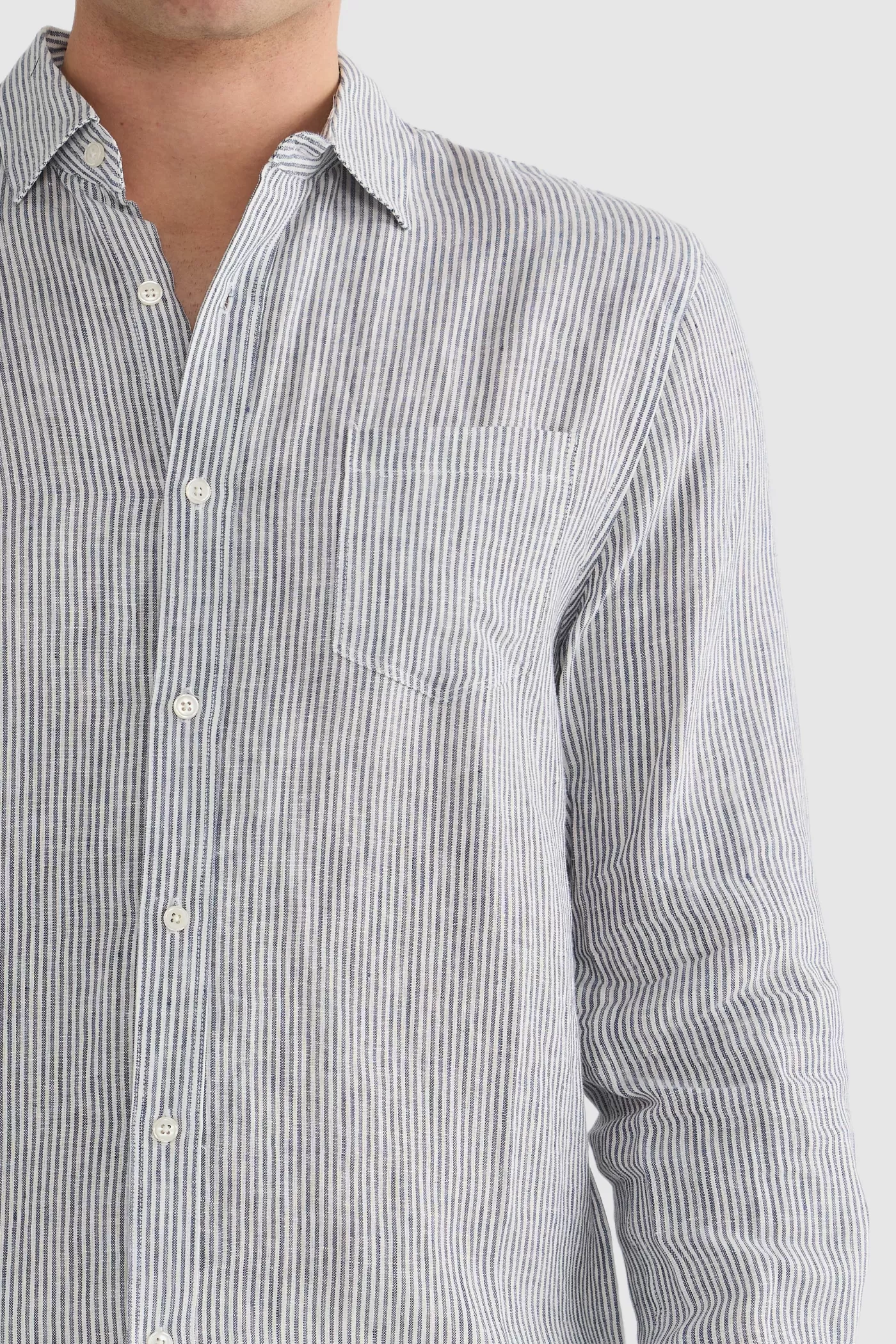 Linen Shirt Thin Stripe ^ORTC Clothing Co Hot