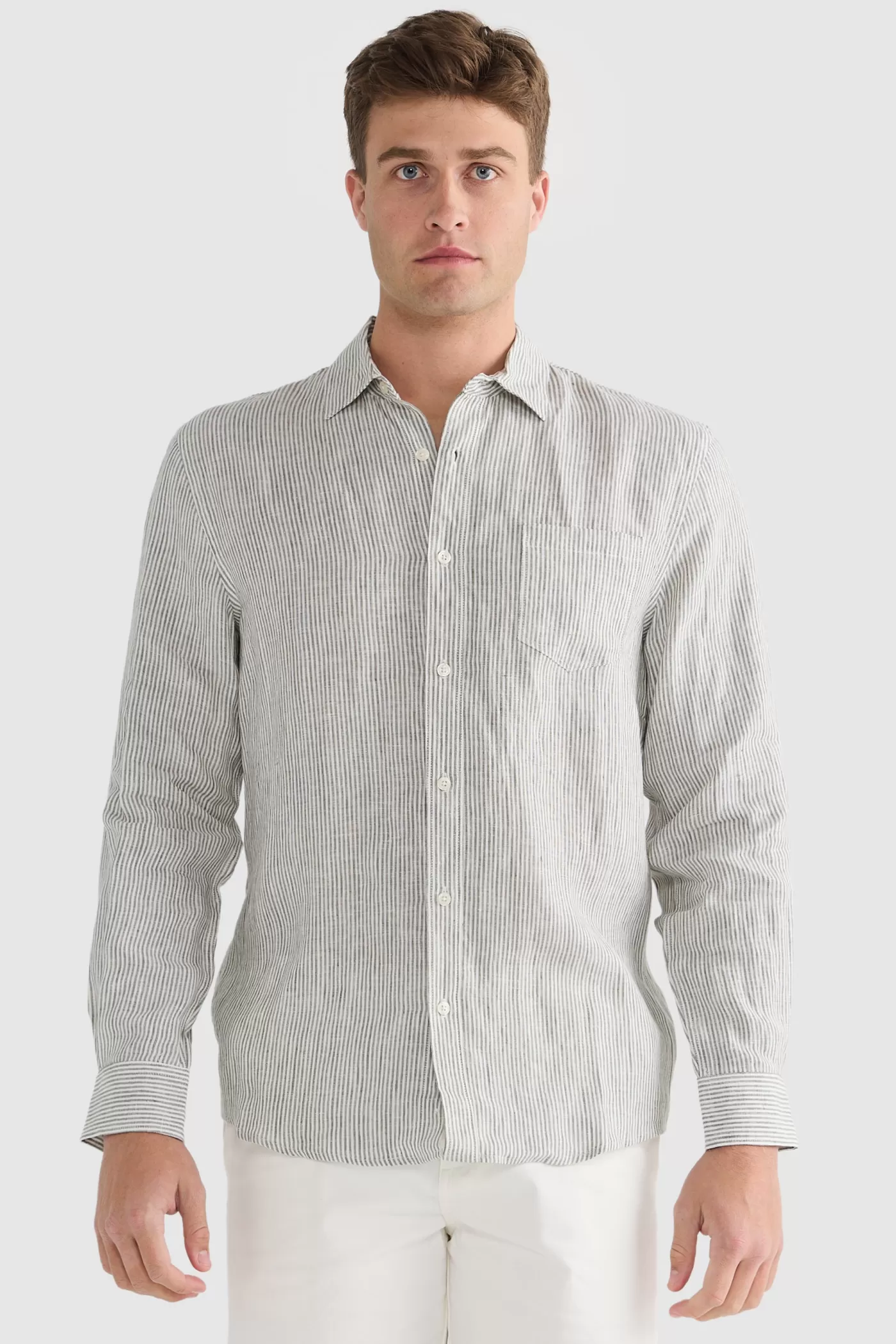 Linen Shirt Thin Stripe ^ORTC Clothing Co Best