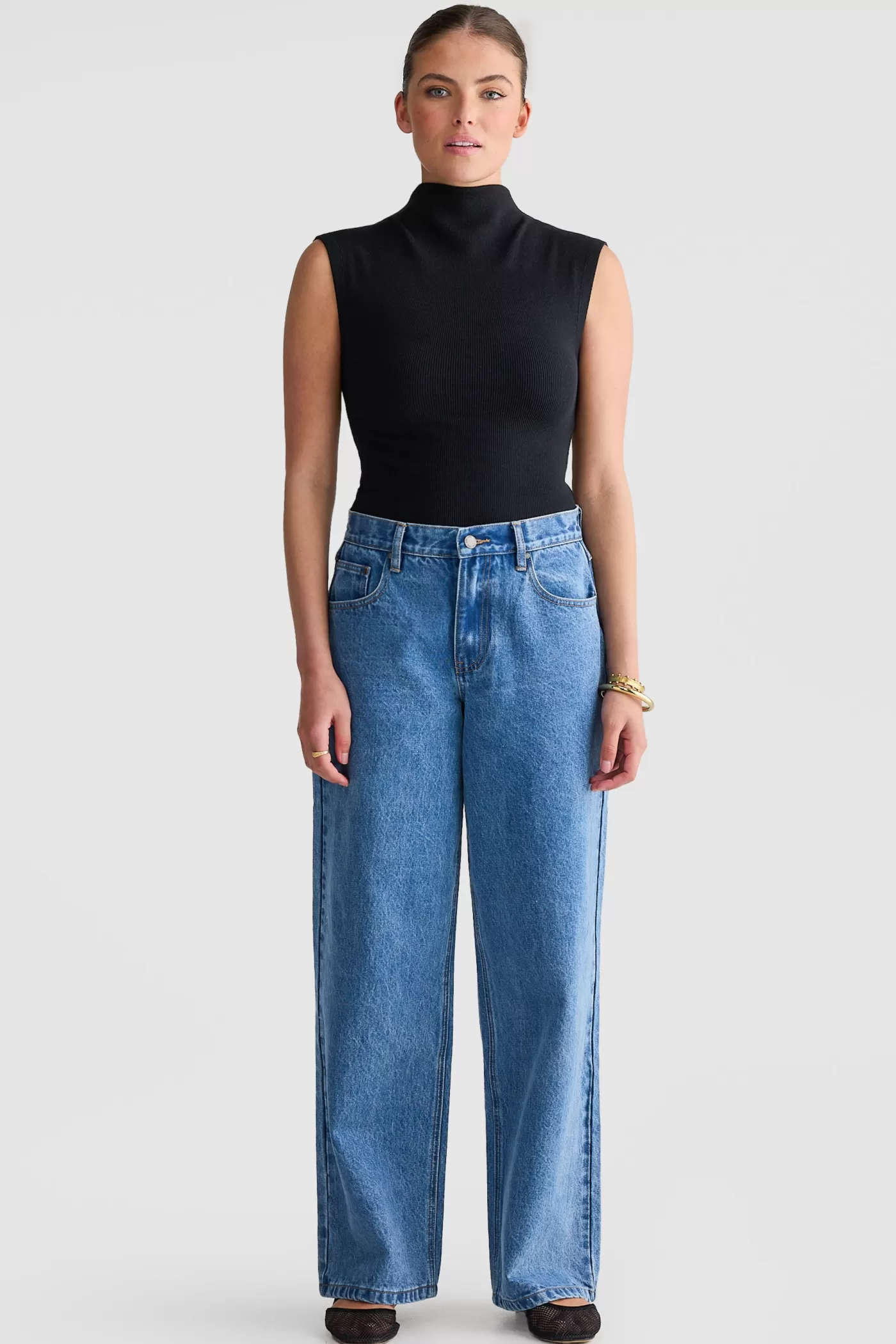 Liv High Neck Rib Top ^ORTC Clothing Co Discount