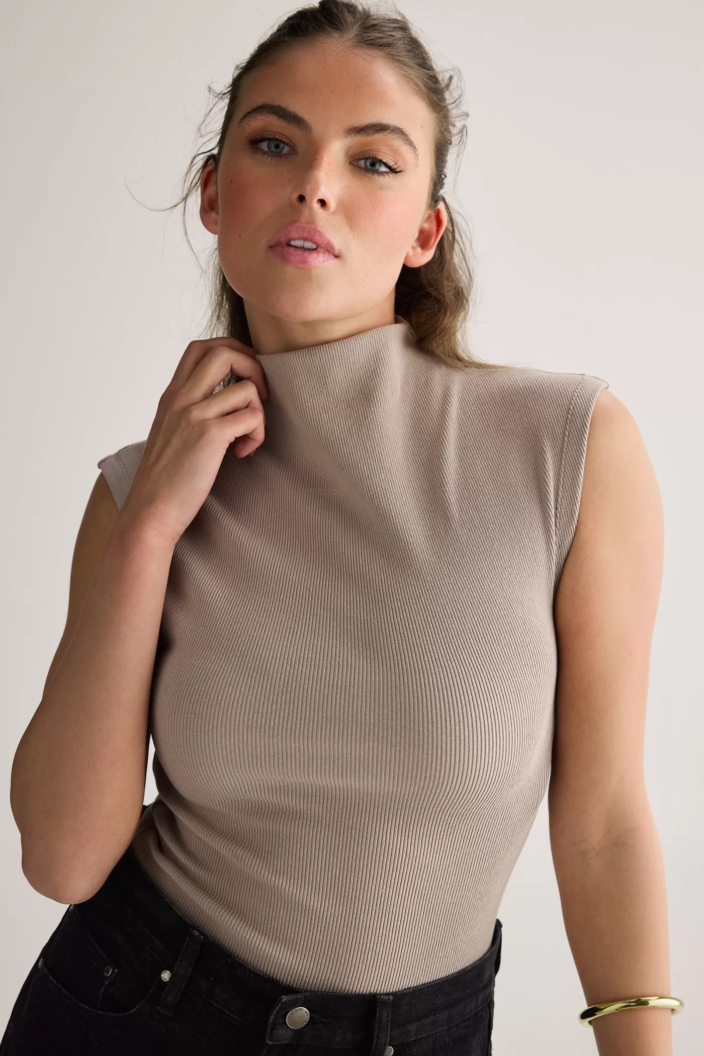 Liv High Neck Rib Top ^ORTC Clothing Co Best Sale