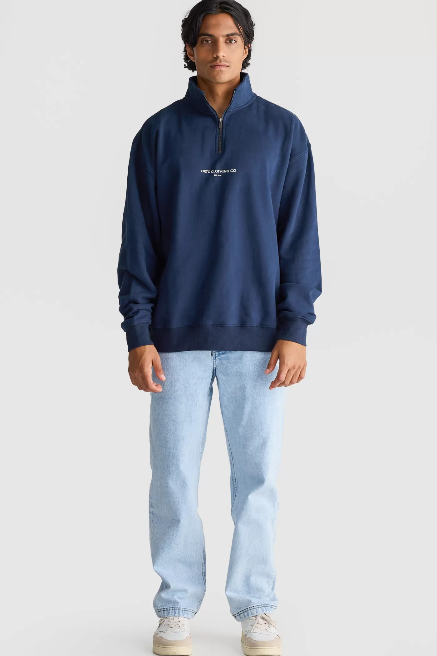 Logo Quarter Zip Navy^ORTC Clothing Co Cheap