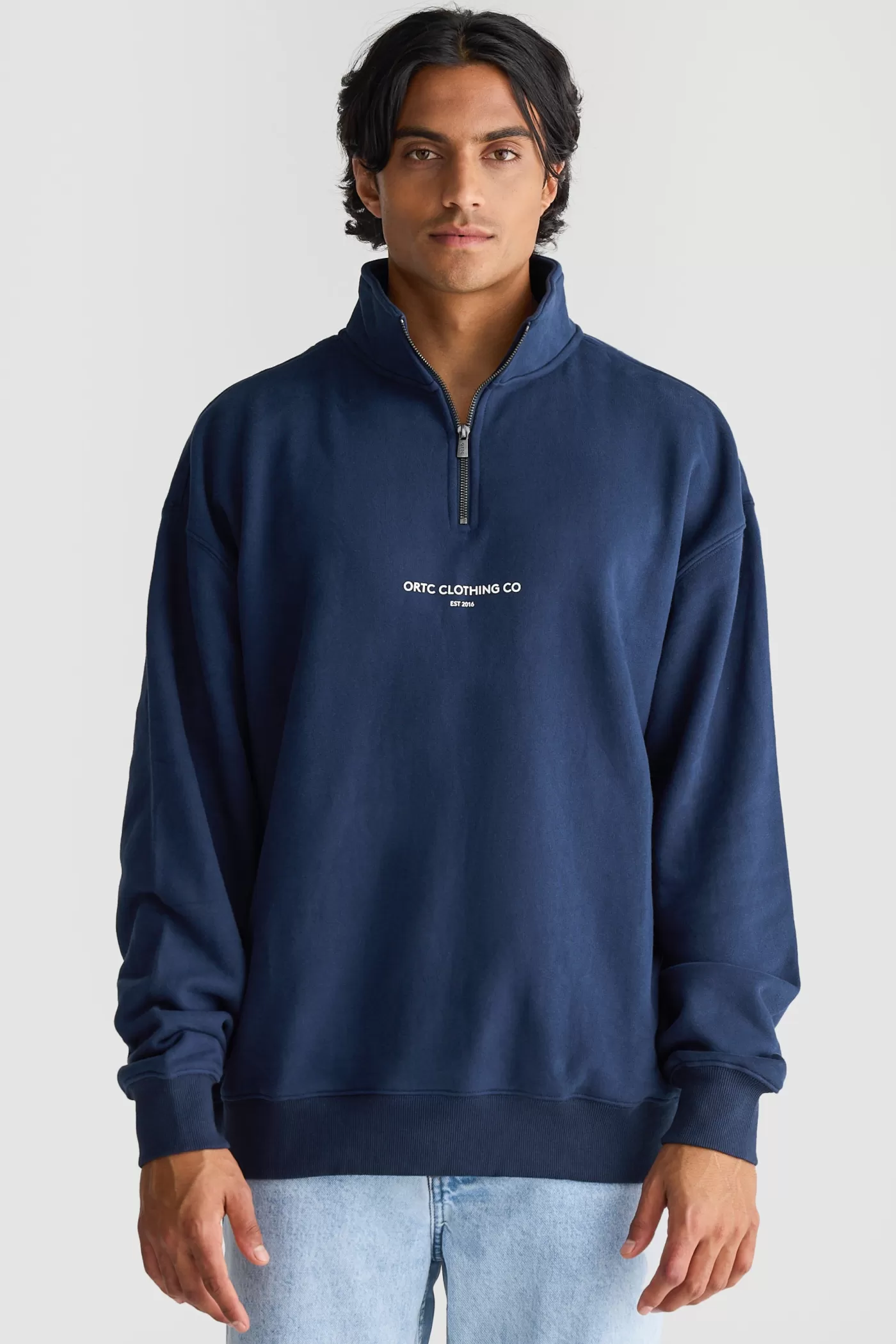 Logo Quarter Zip Navy^ORTC Clothing Co Cheap