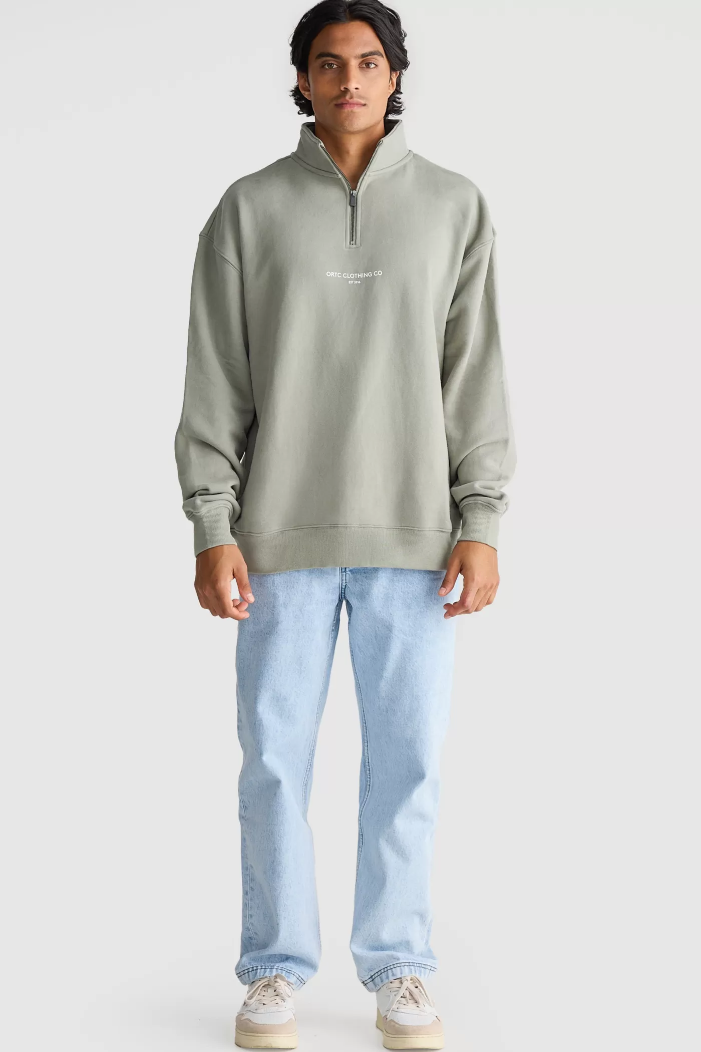 Logo Quarter Zip Olive^ORTC Clothing Co Cheap