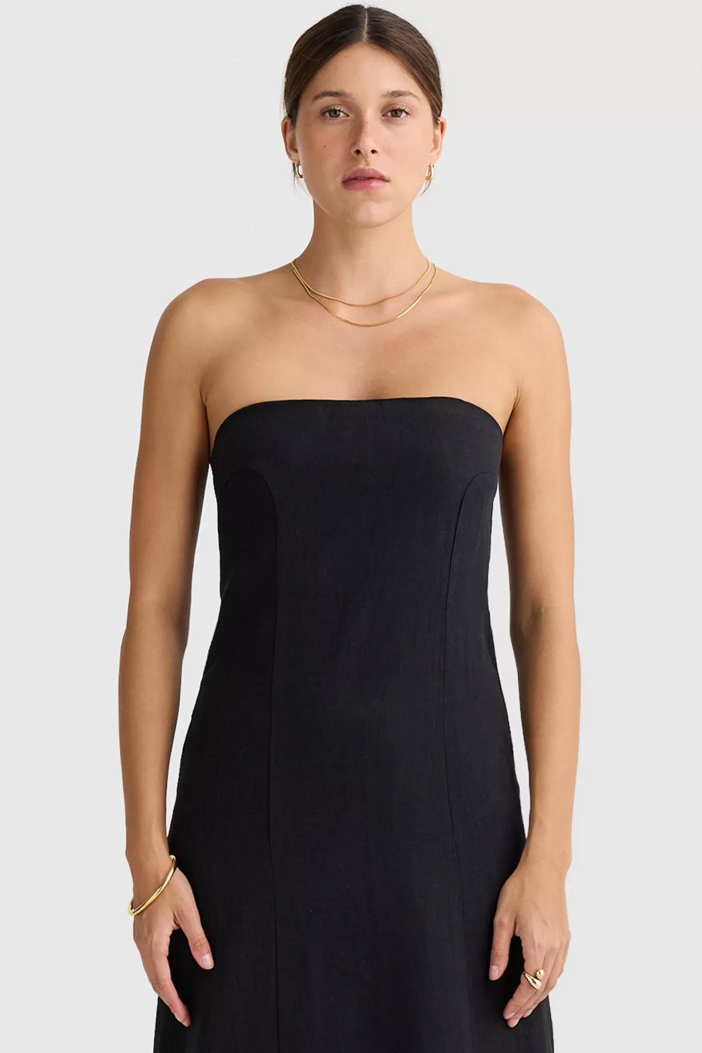 Lola Strapless Midi Dress Black^ORTC Clothing Co Cheap