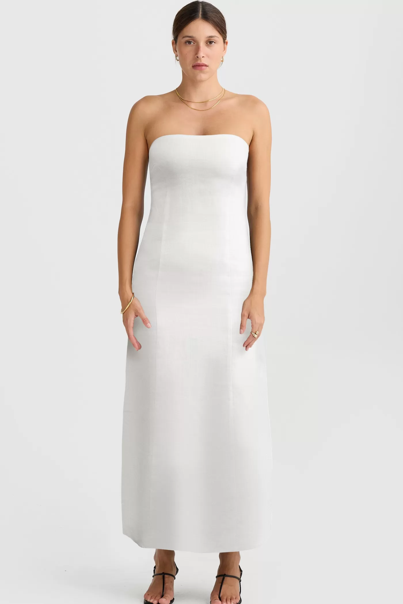 Lola Strapless Midi Dress White^ORTC Clothing Co Shop