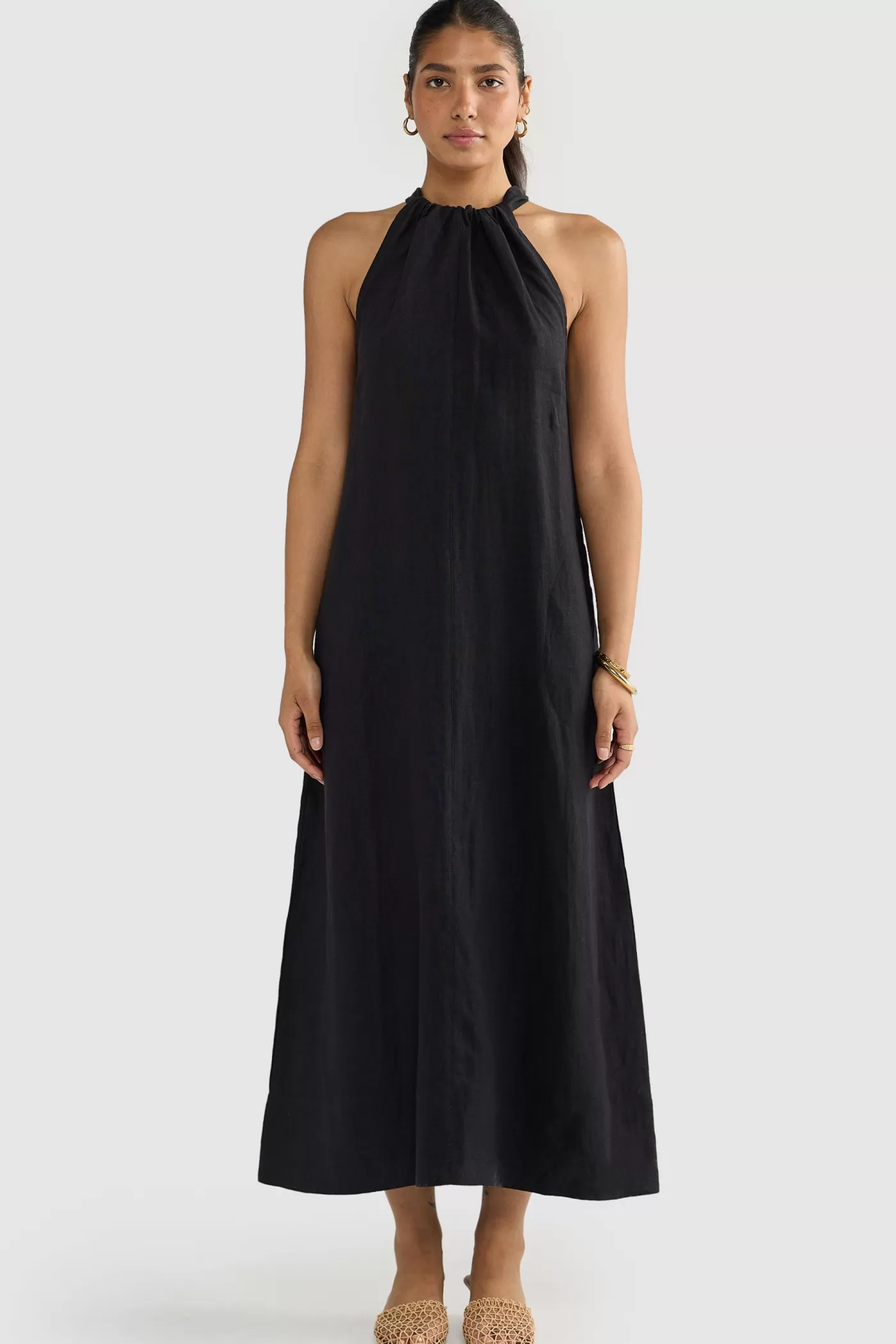 Luna Linen Halter Dress ^ORTC Clothing Co Hot