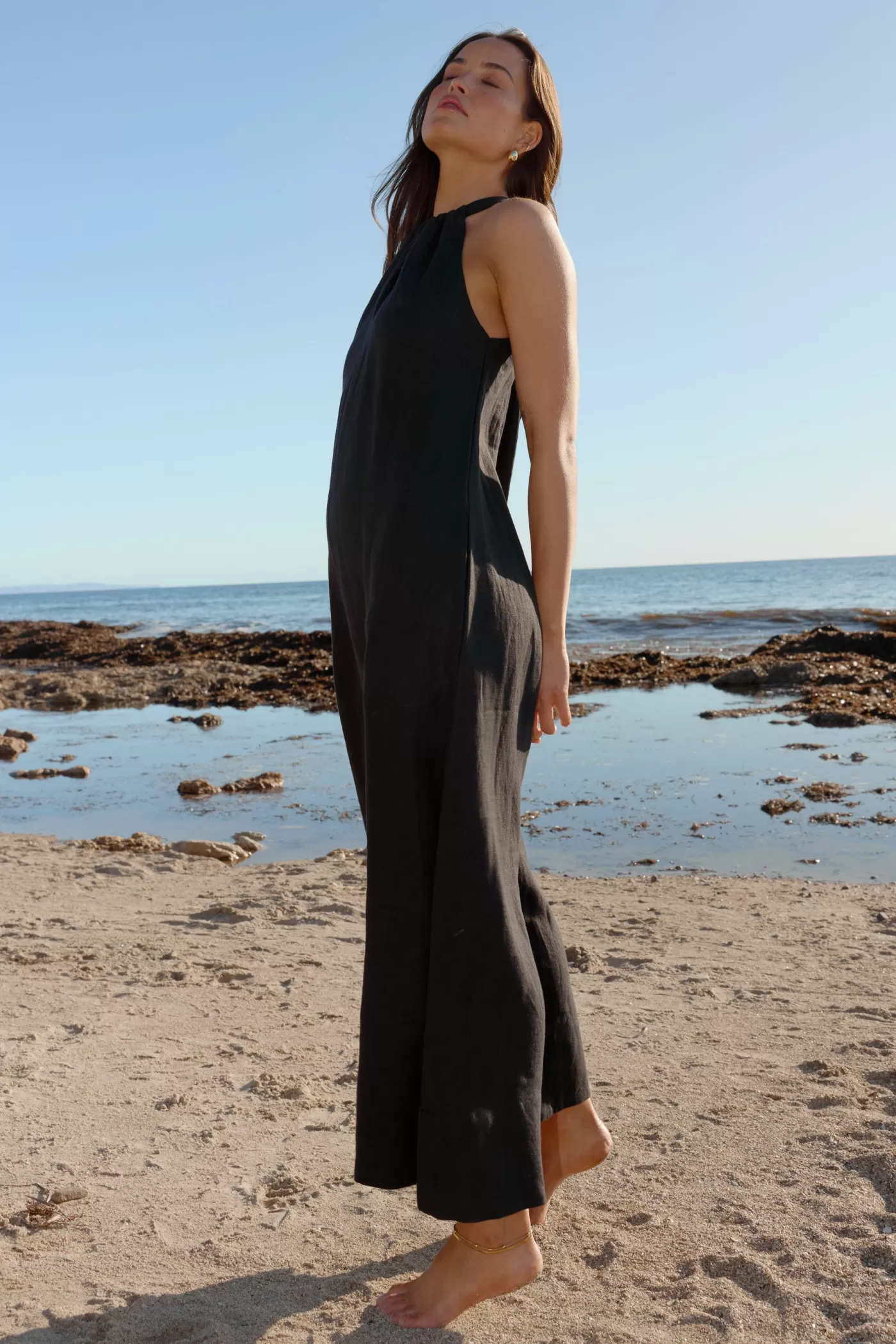Luna Linen Halter Dress ^ORTC Clothing Co Hot