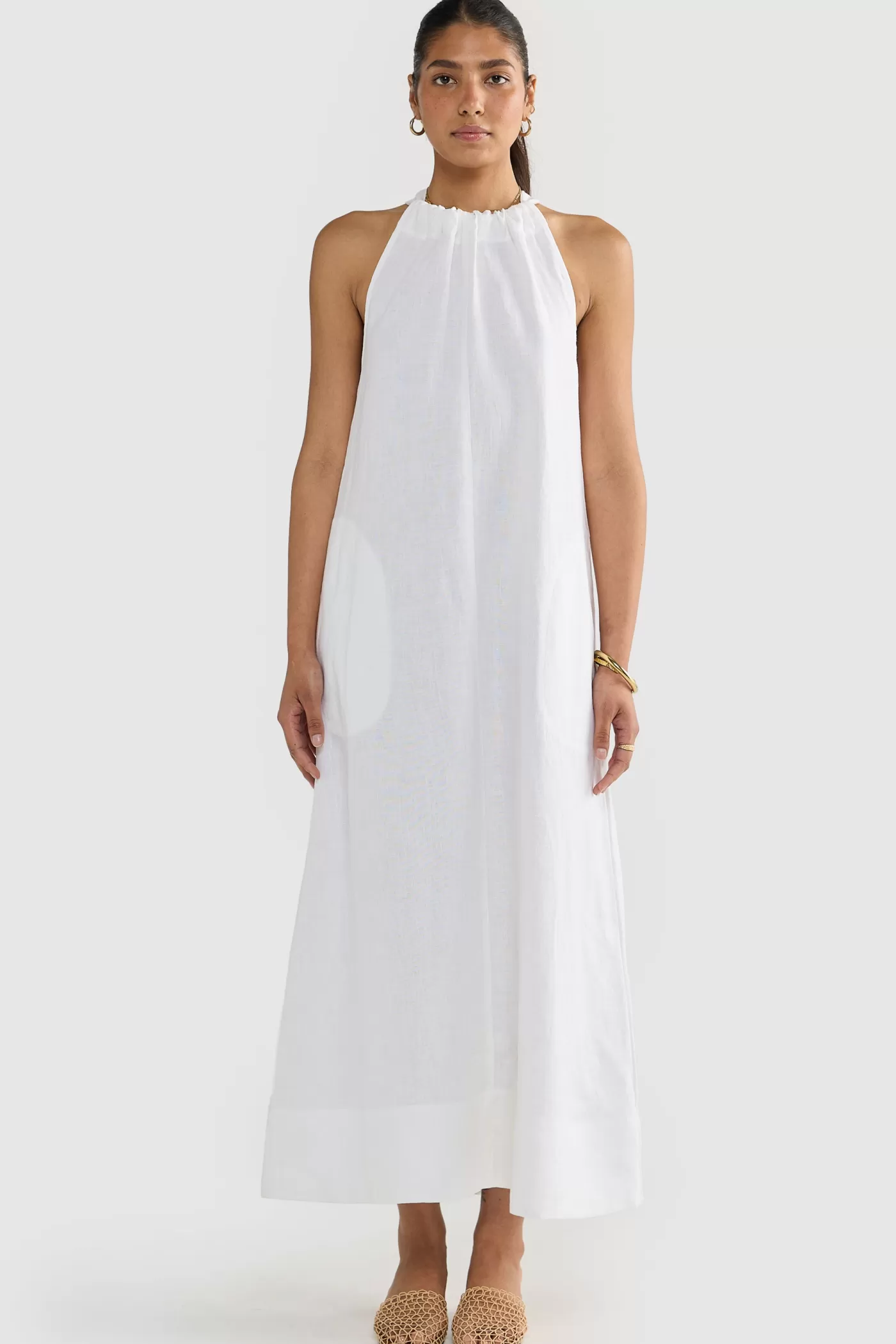 Luna Linen Halter Dress ^ORTC Clothing Co Best Sale