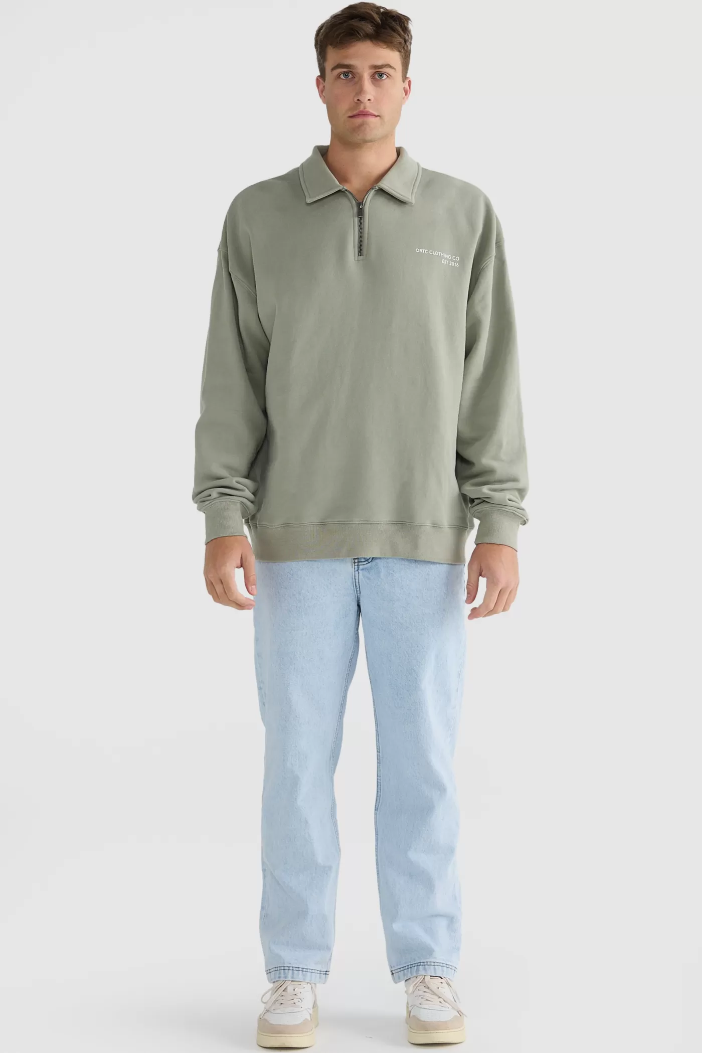 Oliver Quarter Zip Olive^ORTC Clothing Co Fashion