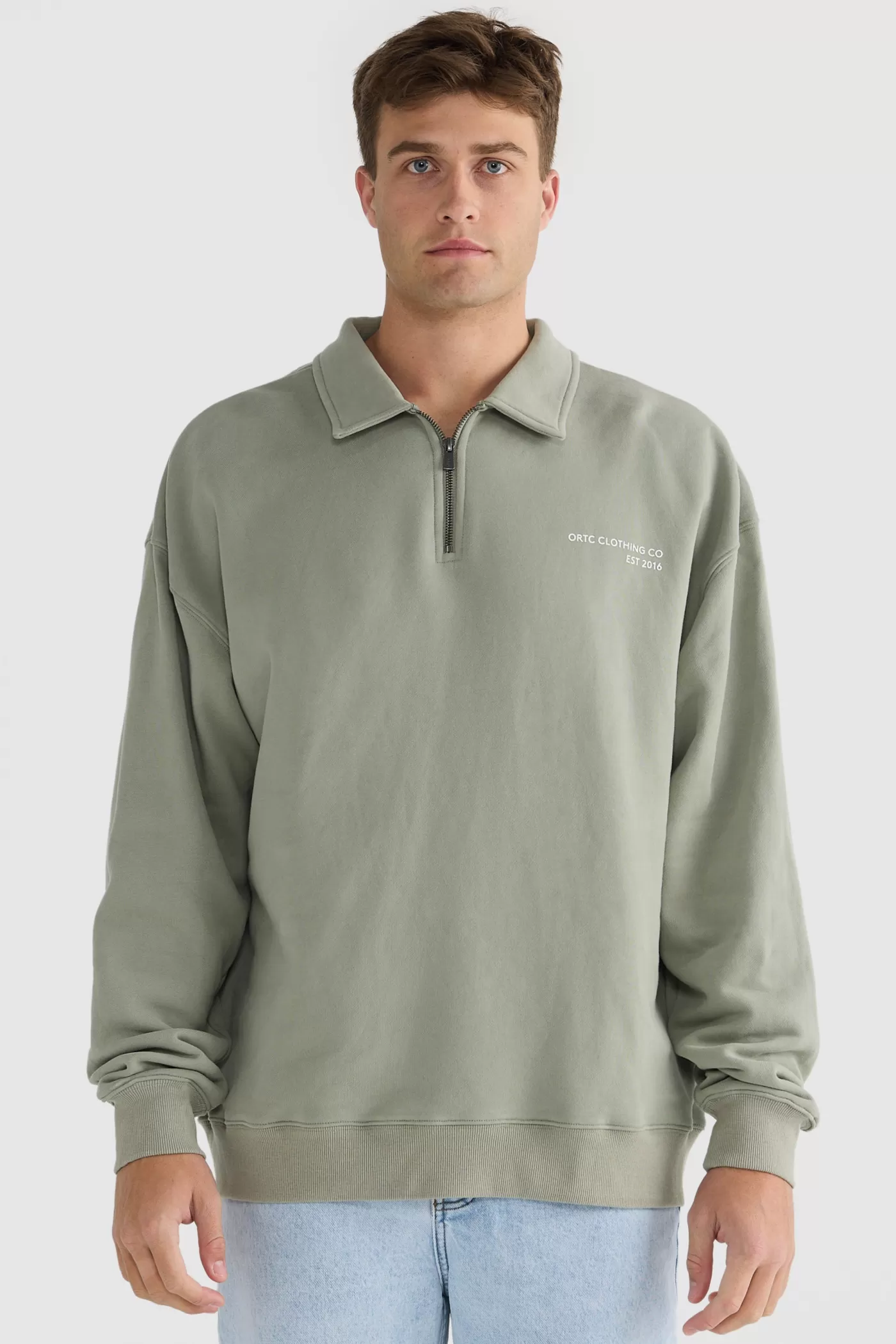 Oliver Quarter Zip Olive^ORTC Clothing Co Fashion