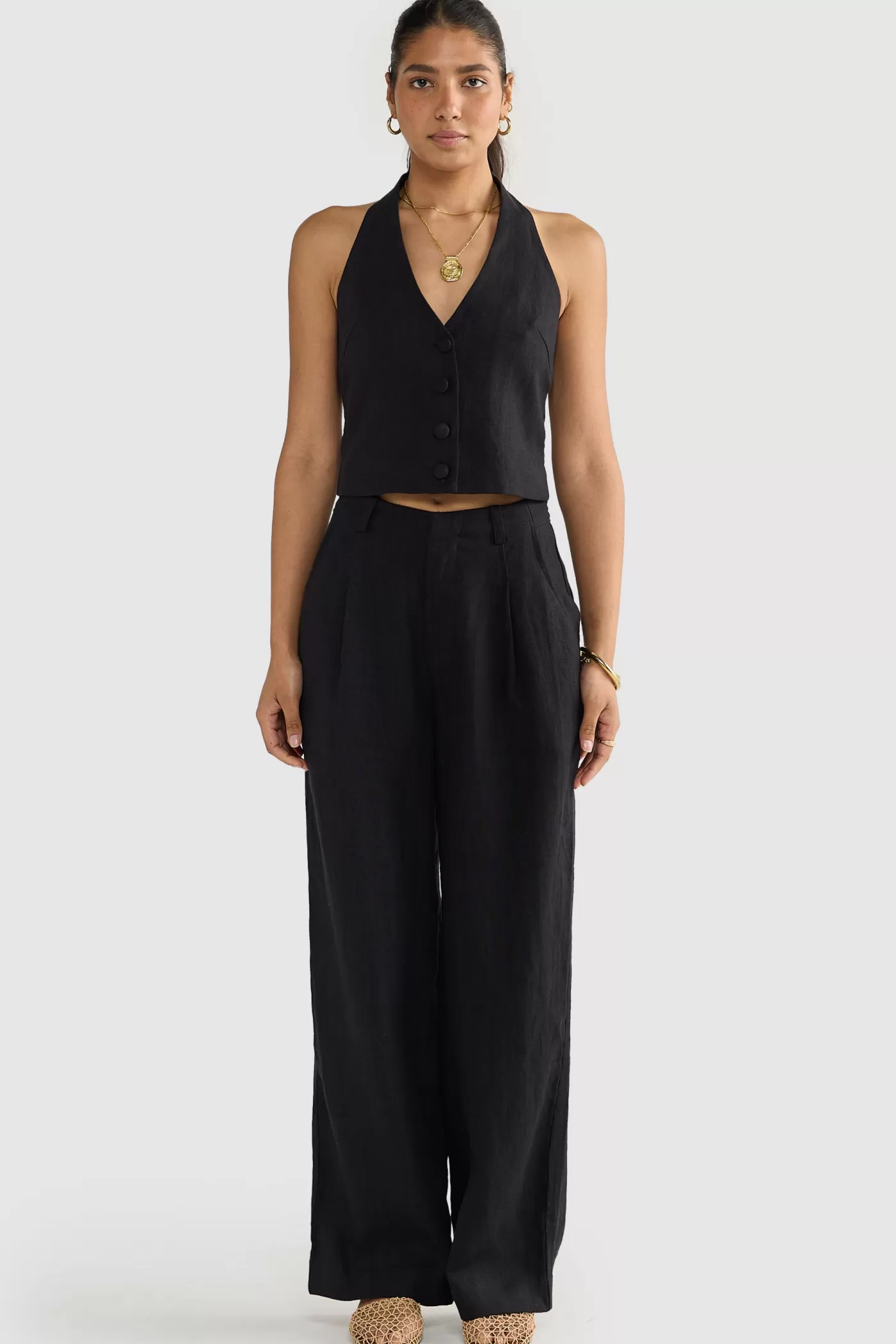 Savannah Linen Halter Top ^ORTC Clothing Co Cheap