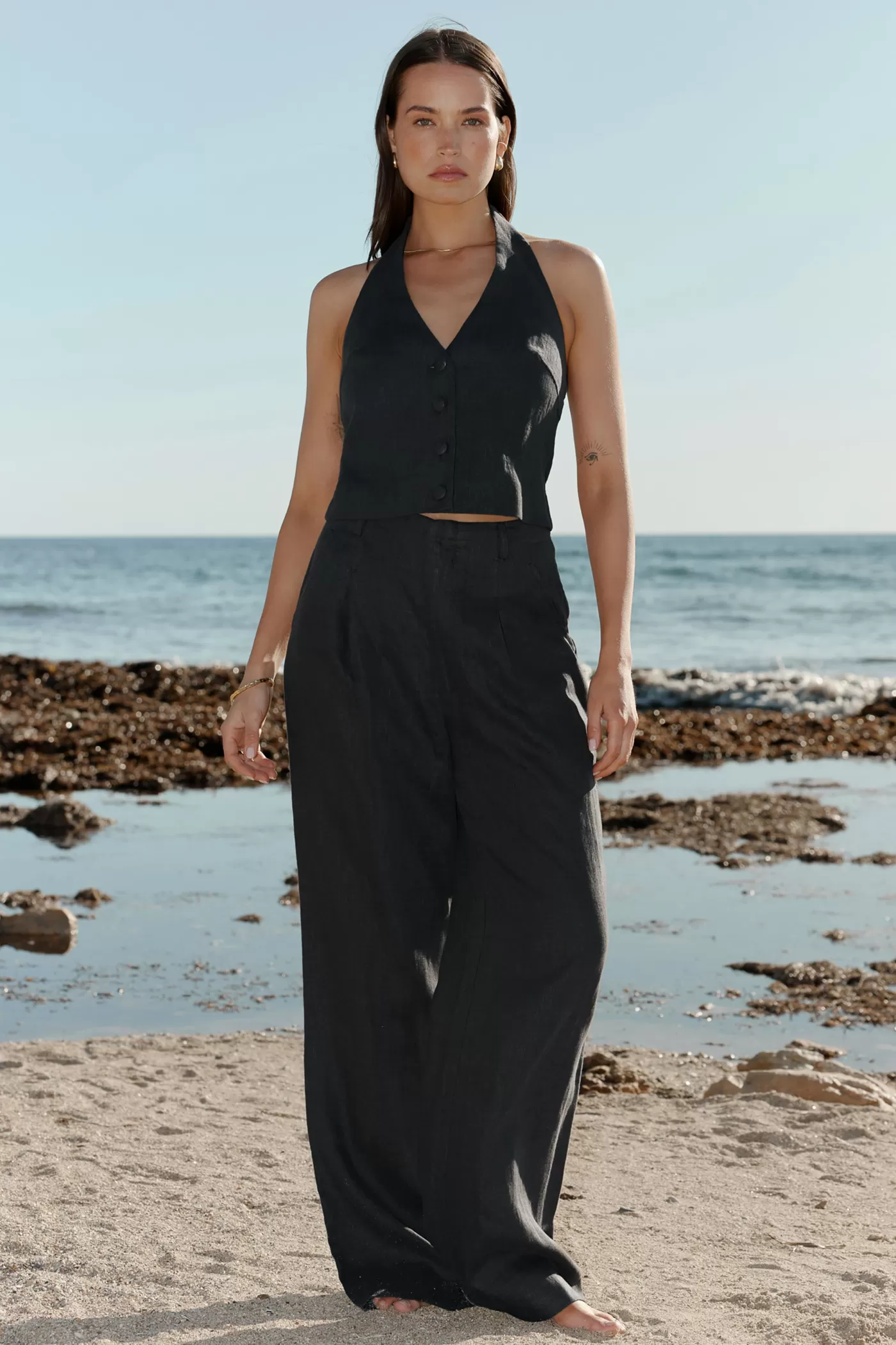 Savannah Linen Halter Top ^ORTC Clothing Co Cheap