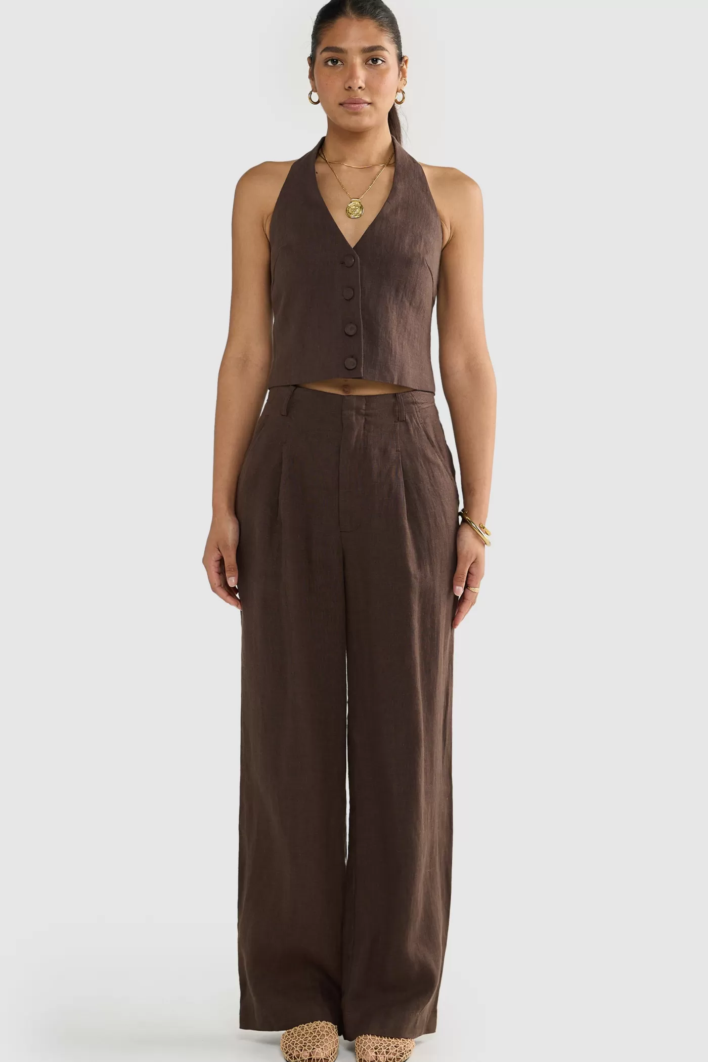 Savannah Linen Halter Top ^ORTC Clothing Co Clearance