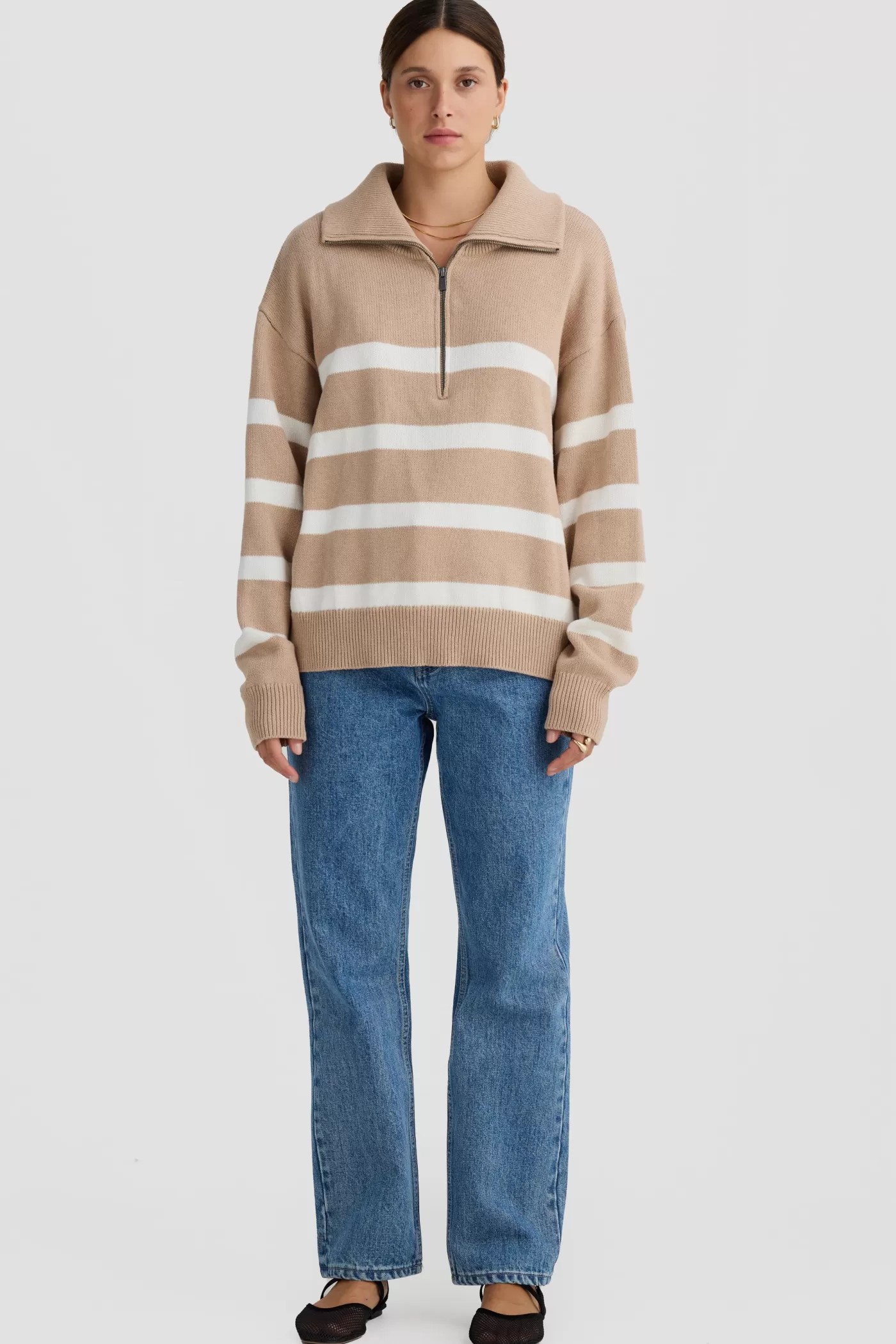 Talli Slouchy Quarter Zip Knit Sweater ^ORTC Clothing Co Shop