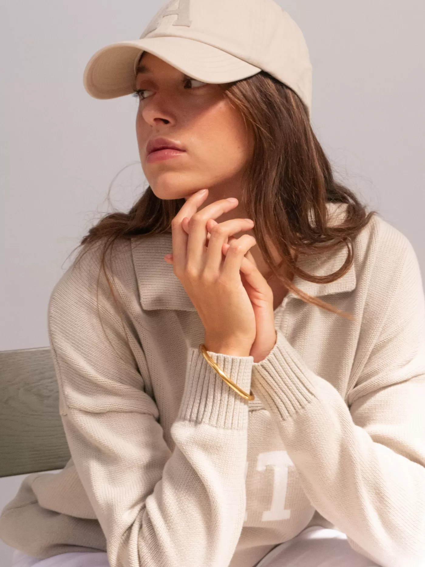 Tonal Letter Cap Beige^ORTC Clothing Co Cheap