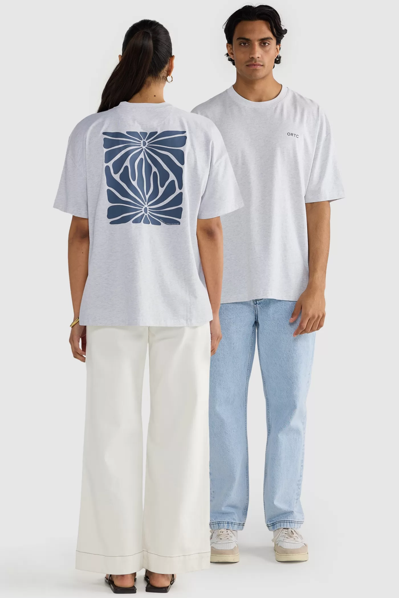 Unisex Shelly Box Fit T Shirt White Marle^ORTC Clothing Co Fashion
