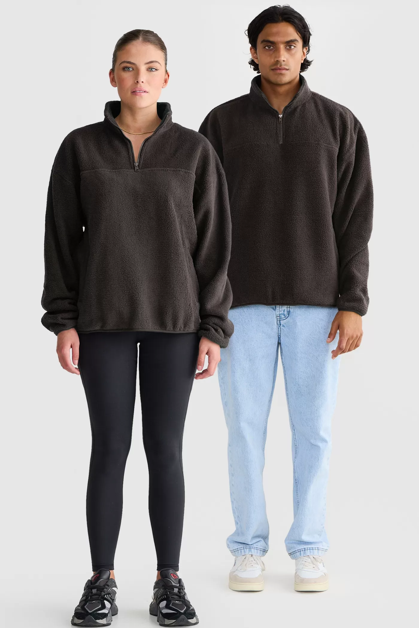Unisex Sherpa Fleece Quarter Zip Carob^ORTC Clothing Co Sale