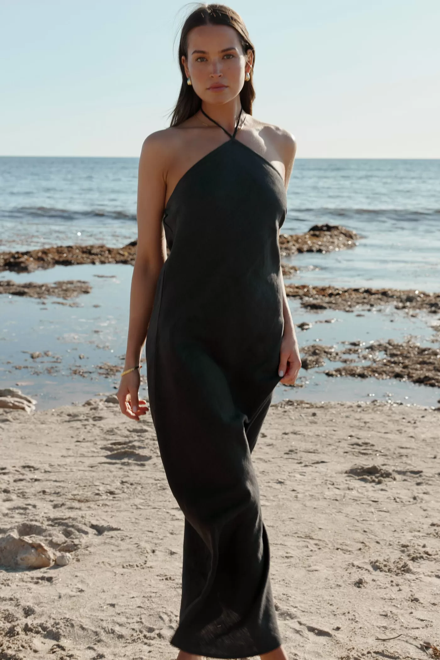 Zia Linen Bias Cut Dress ^ORTC Clothing Co Best Sale