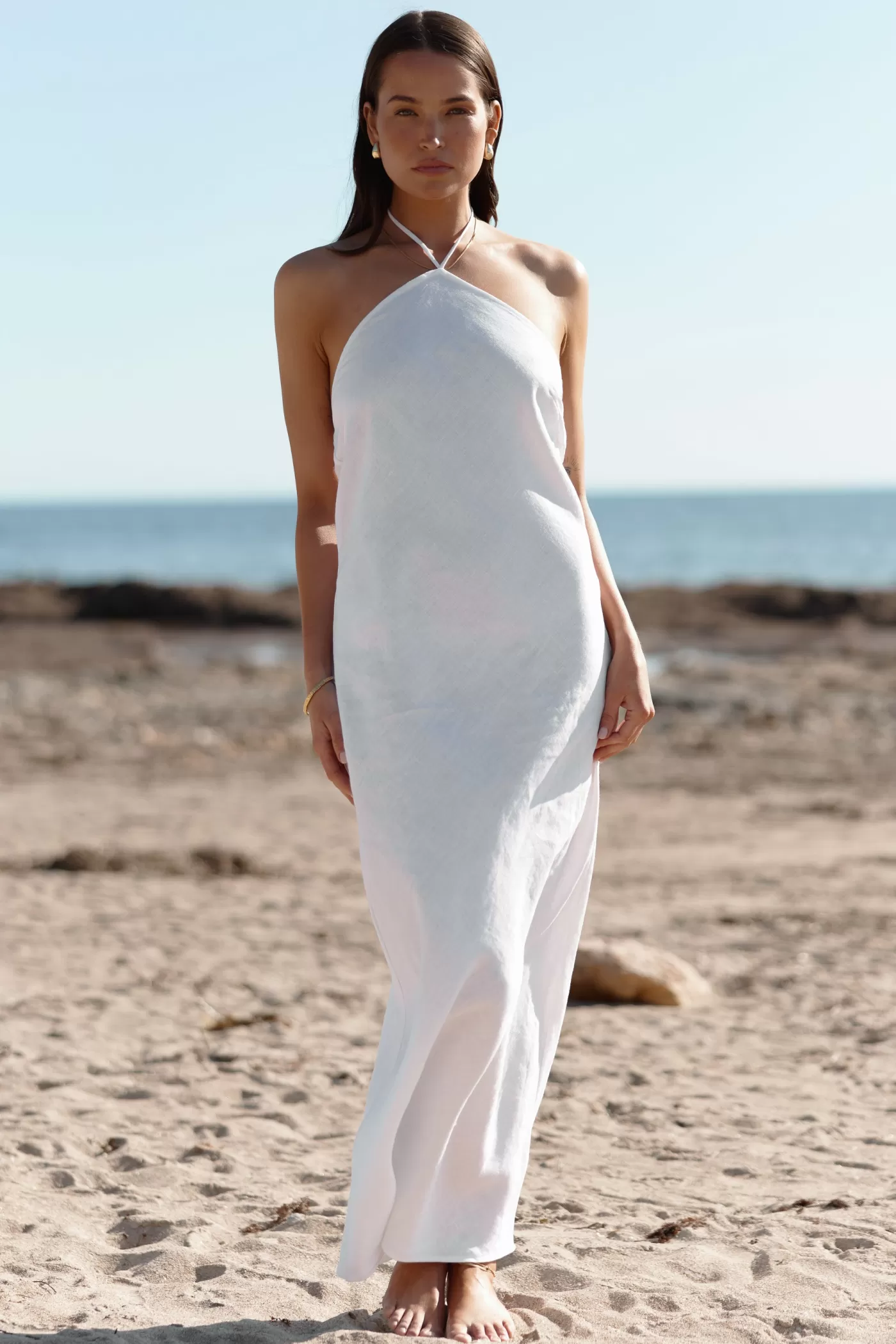 Zia Linen Bias Cut Dress ^ORTC Clothing Co Best Sale